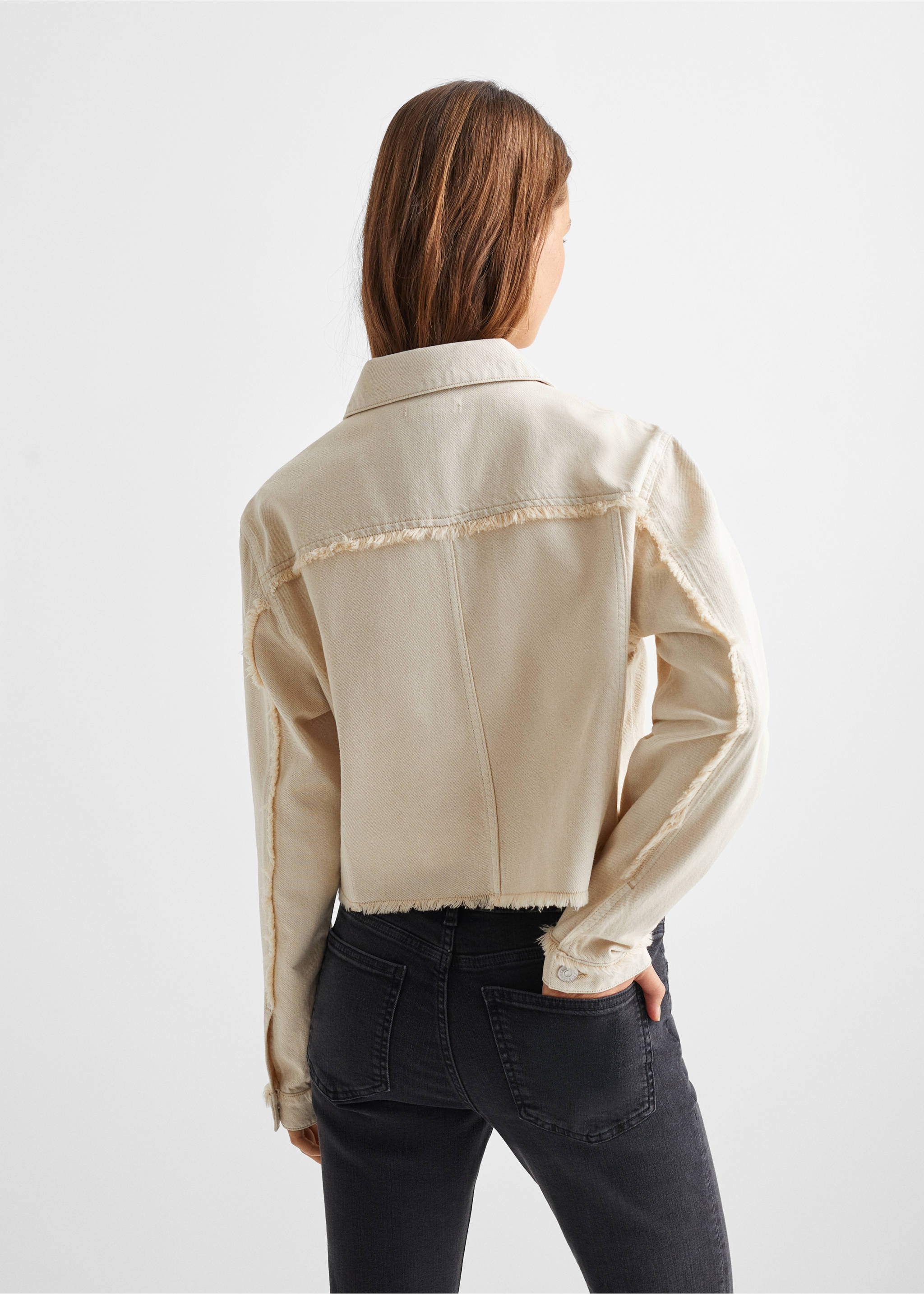 Blouson jean poches - Verso de l’article, Beige. Ref: 67094466-00.