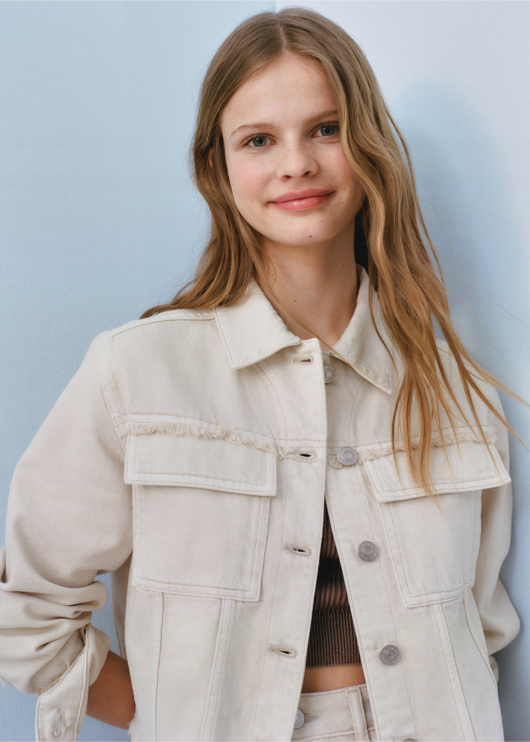 Blouson jean poches - Détail de l'article 5, Beige. Ref: 67094466-00.