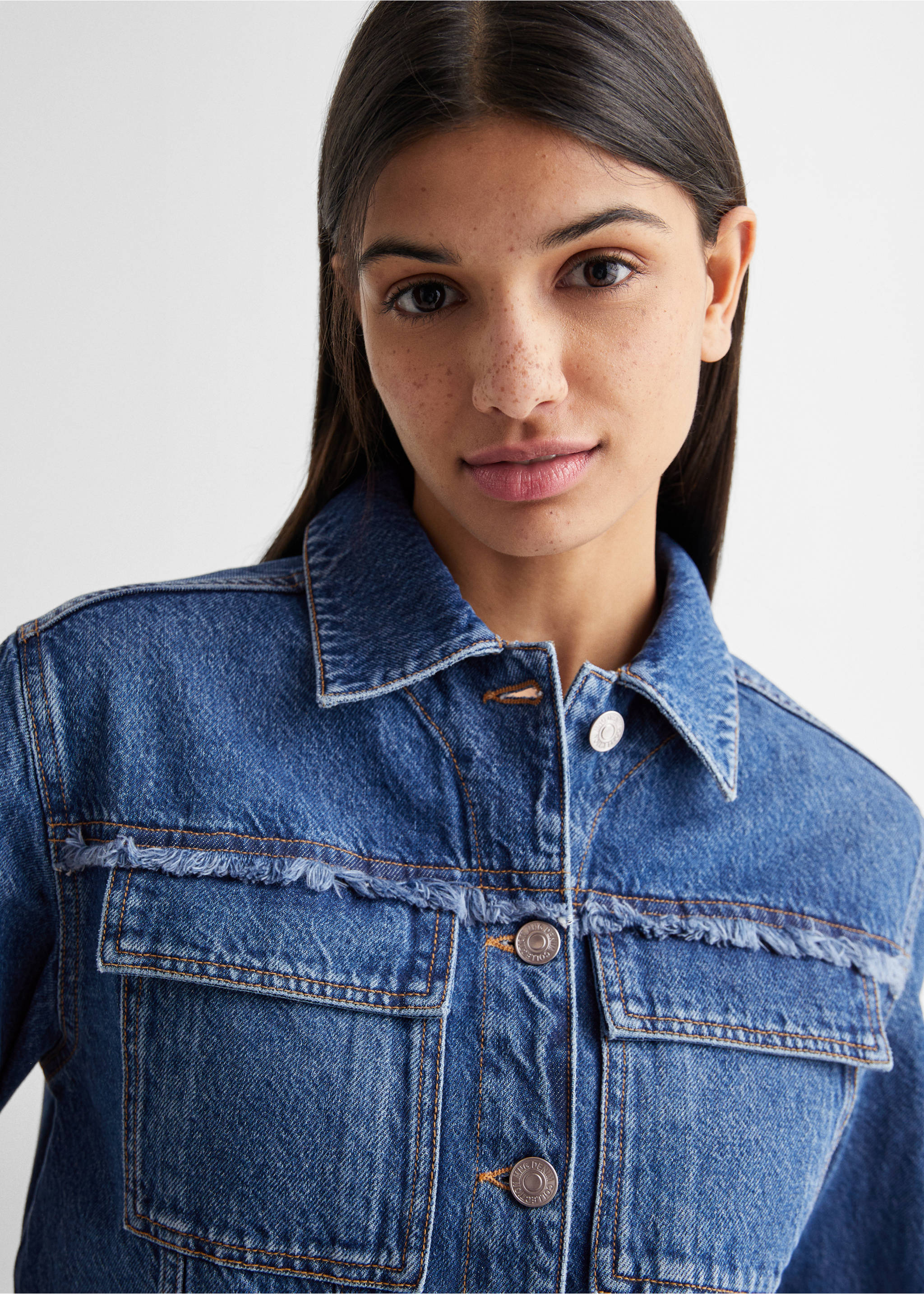 Blouson jean poches - Détail de l'article 1, Bleu moyen. Ref: 67094466-00.