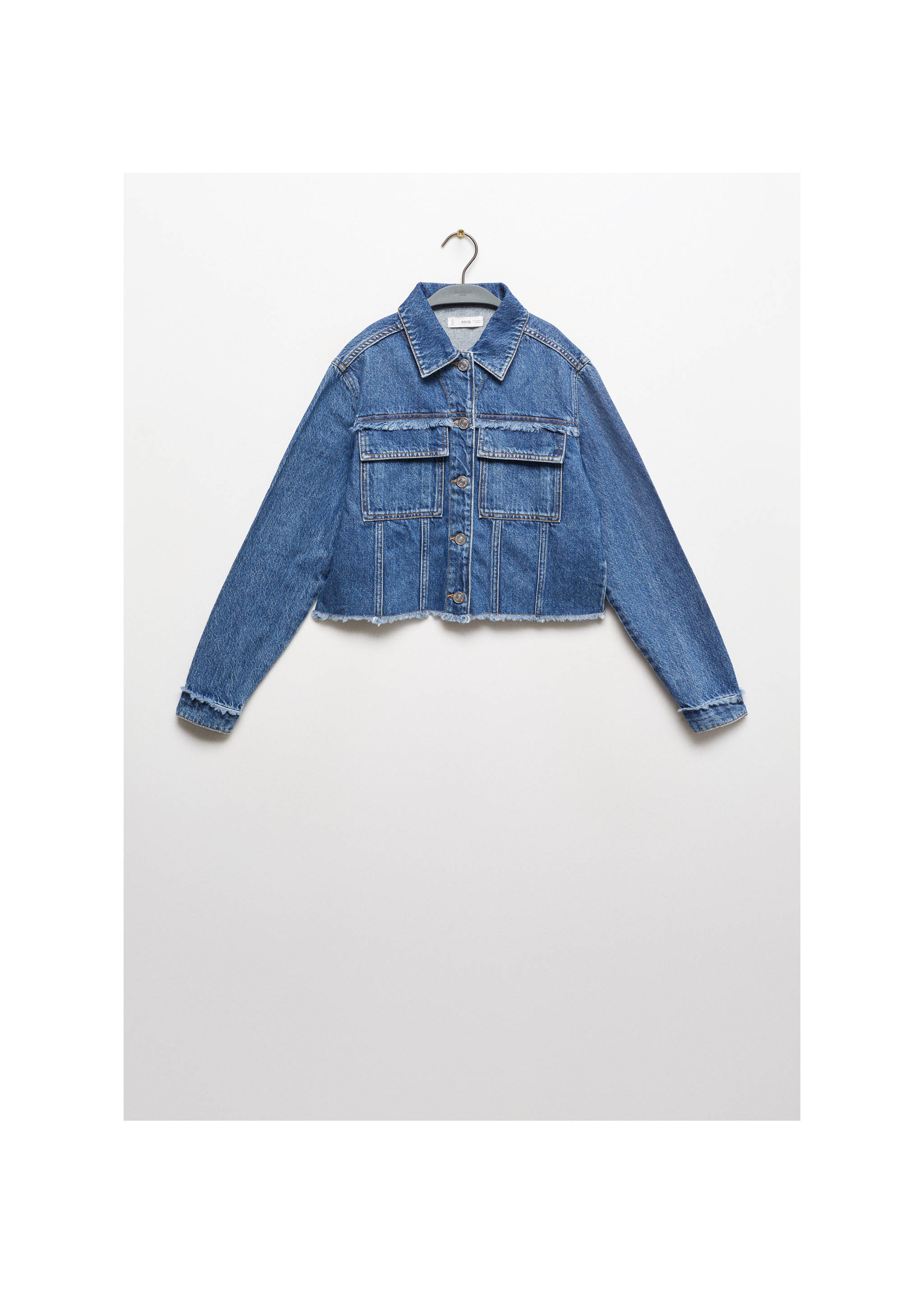 Blouson jean poches - Article sans modèle, Bleu moyen. Ref: 67094466-00.