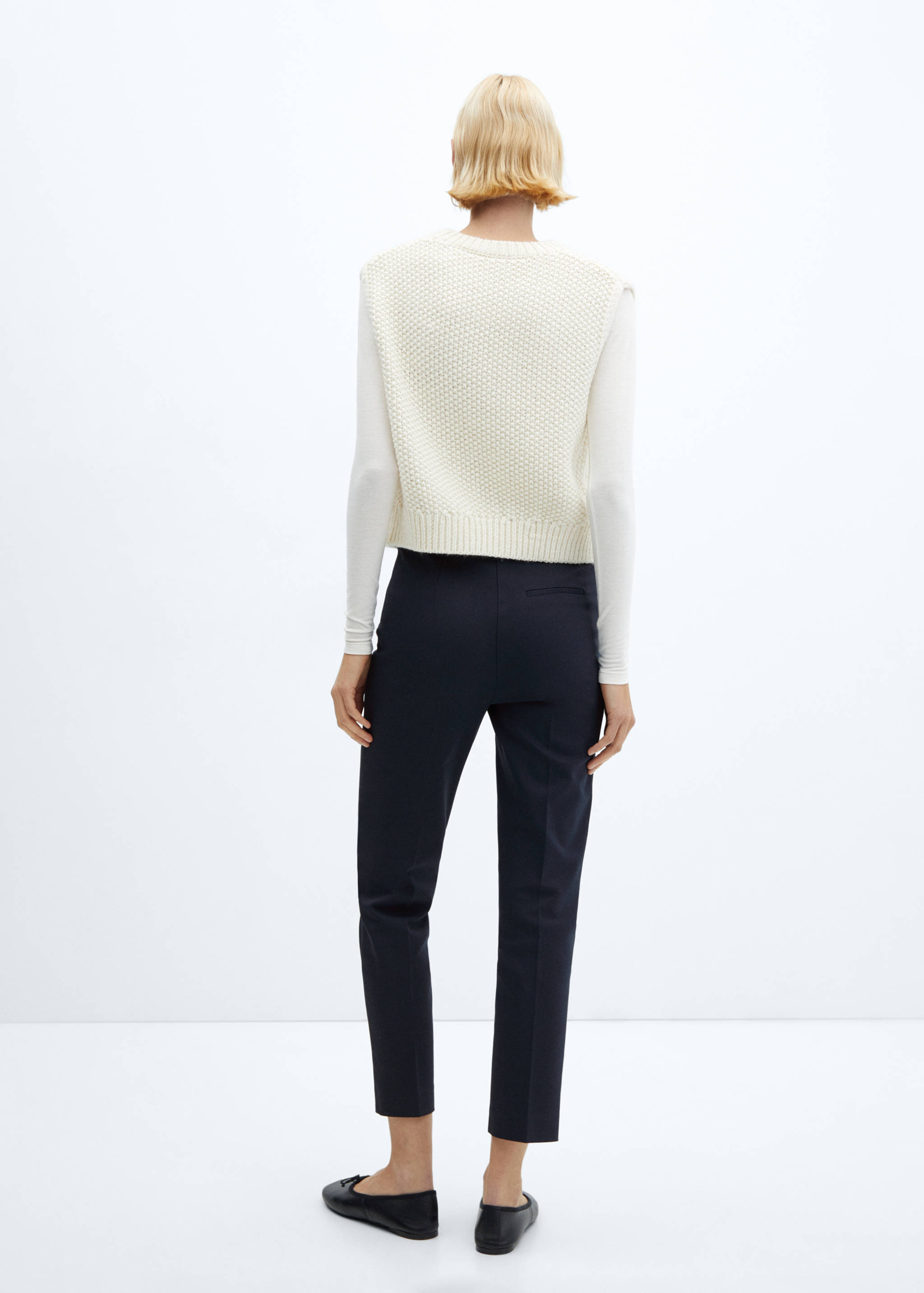 Cropped hlače s gumbima - Stražnji dio artikla