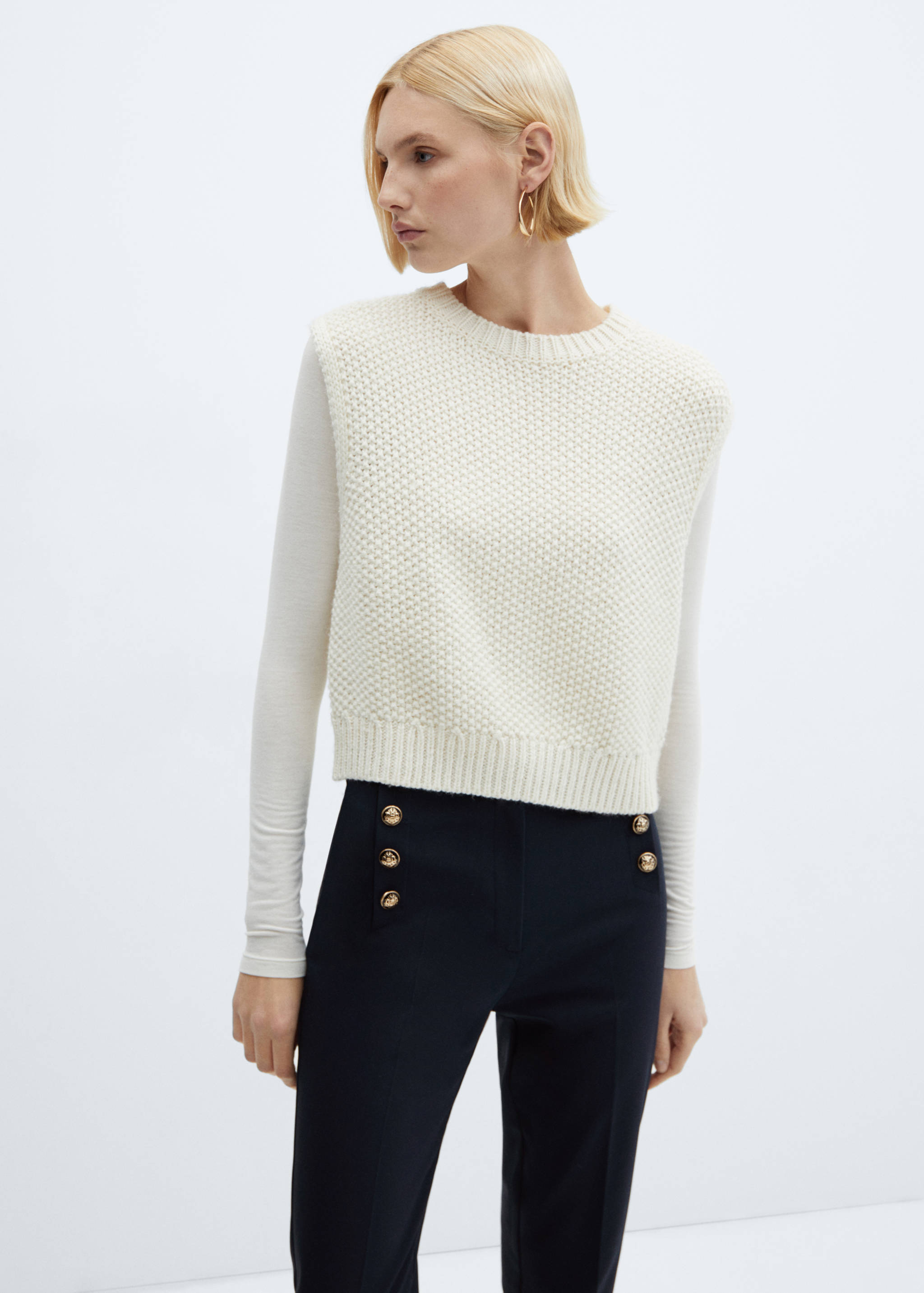 Cropped hlače s gumbima - Detalji artikla 1