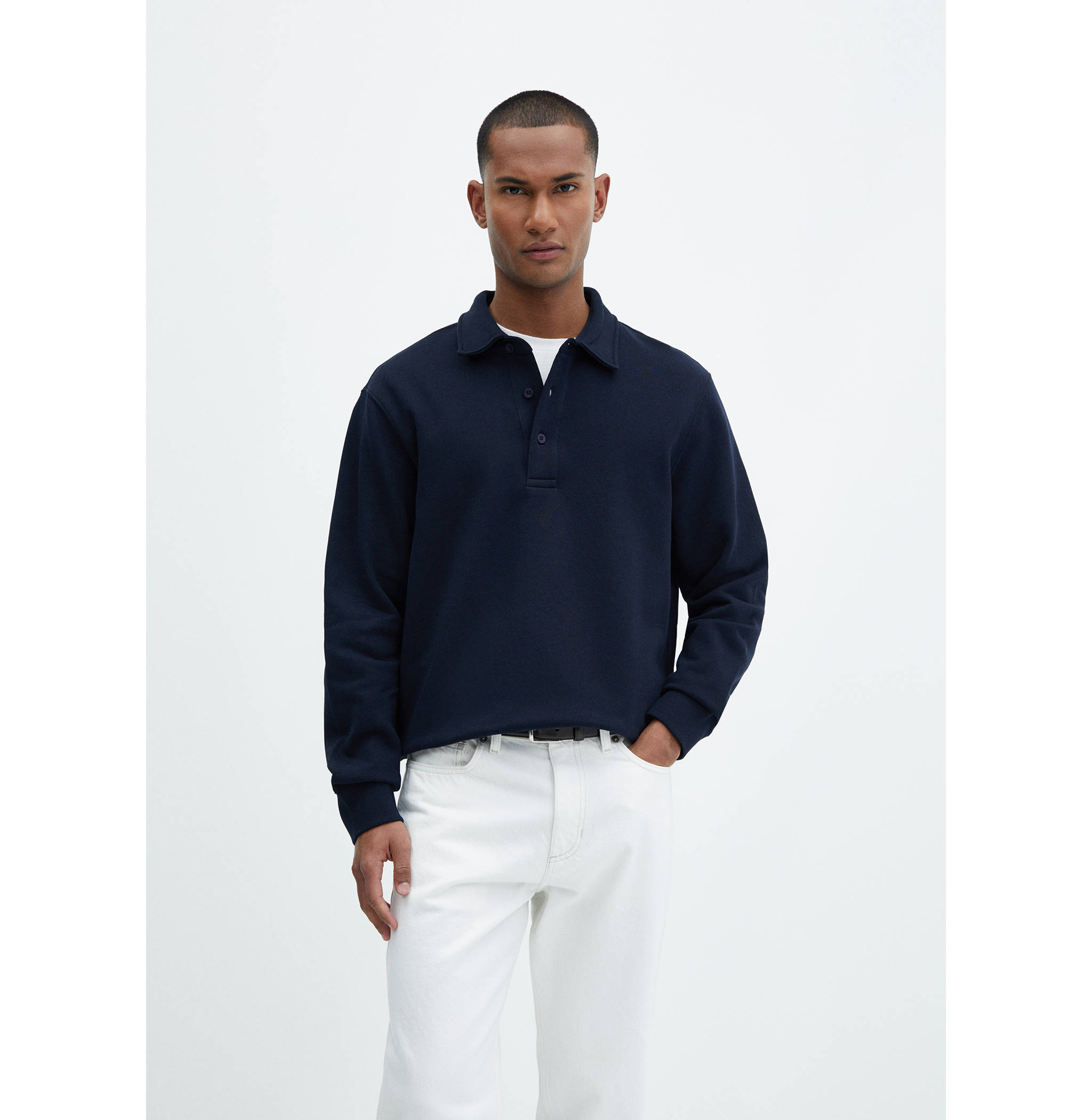 Cotton polo sweatshirt - Medium plane