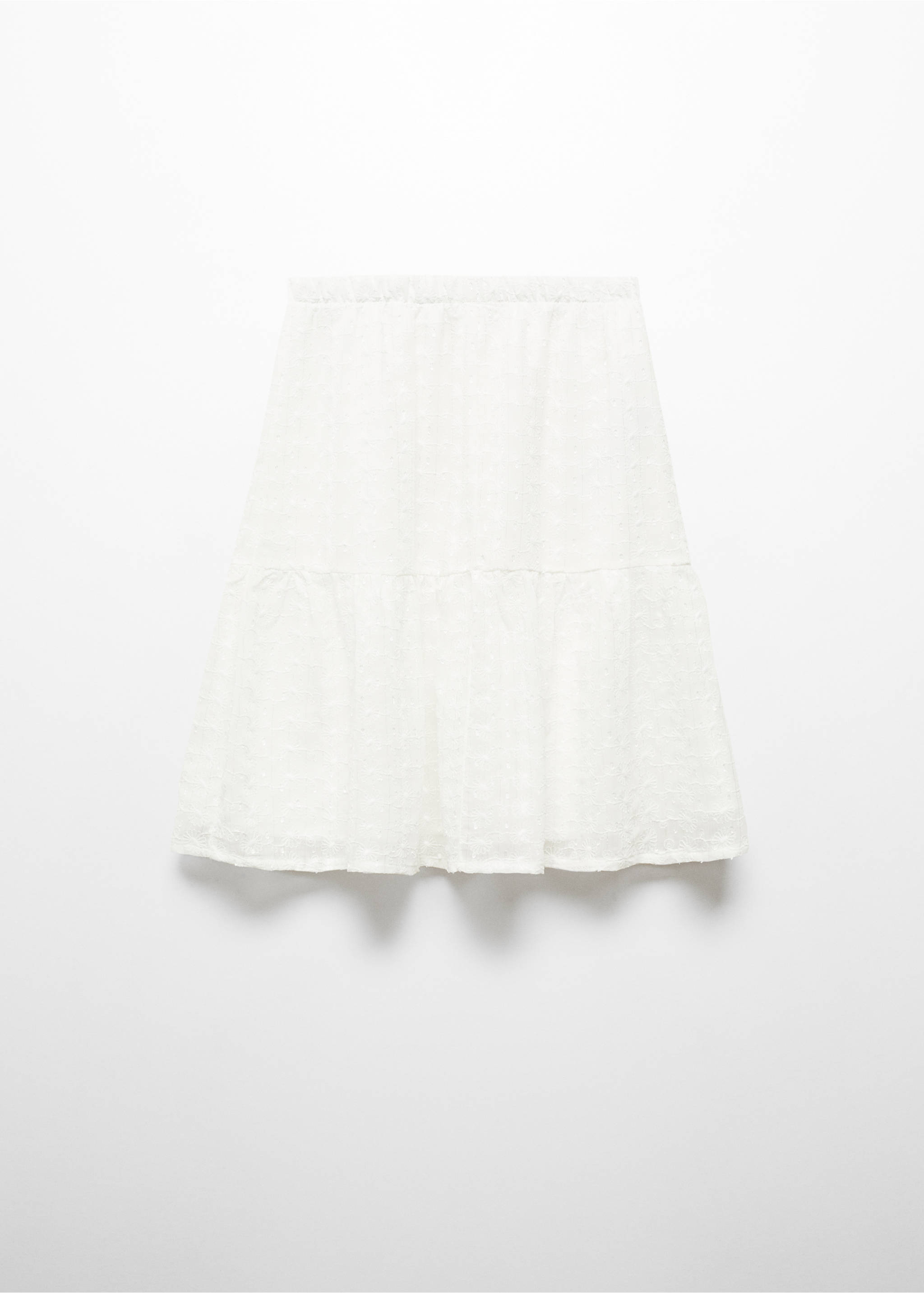Floral embroidery skirt - Reverse of the article, White. Ref: 67094776-00.