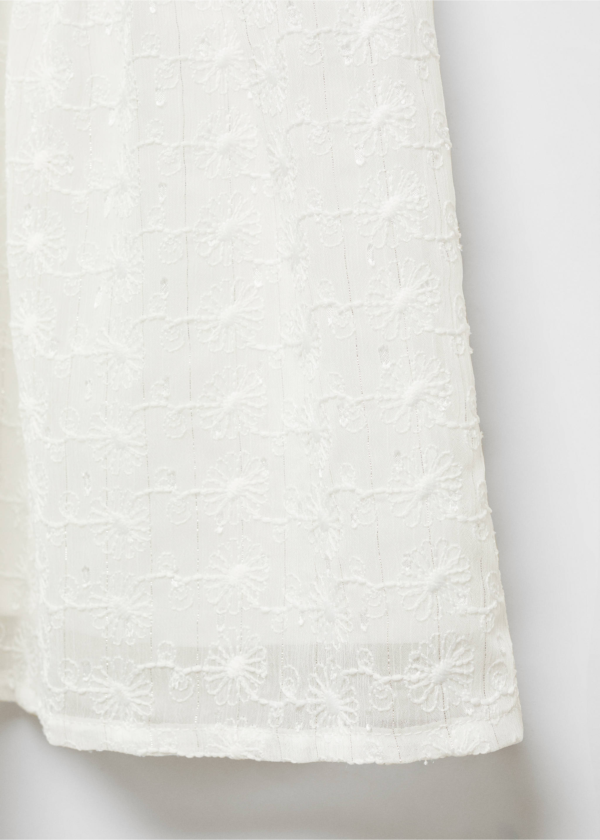 Floral embroidery skirt - Details of the article 8, White. Ref: 67094776-00.