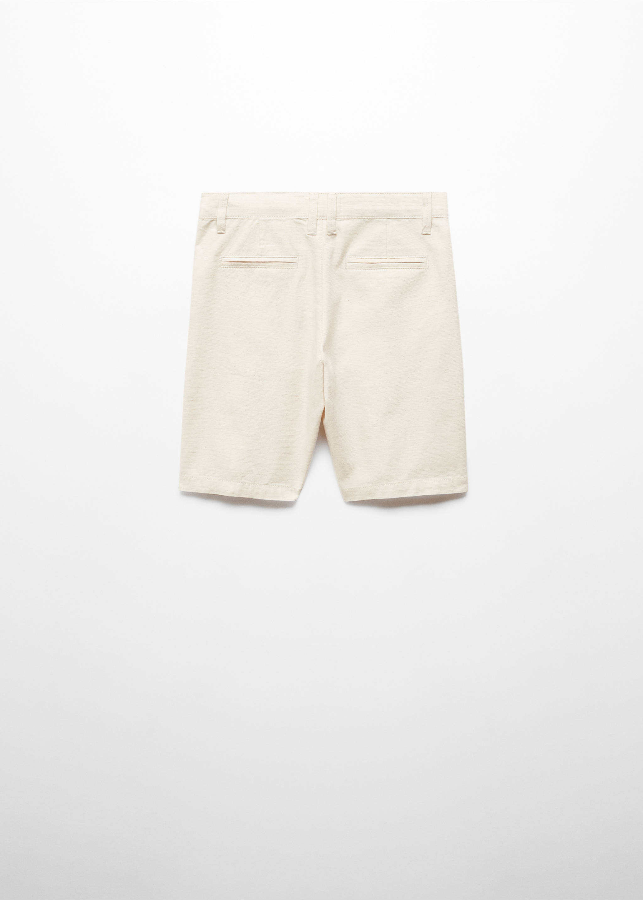 Chino-Bermudashorts aus Leinen - Rückseite des Artikels, Beige. Ref: 67094784-00.
