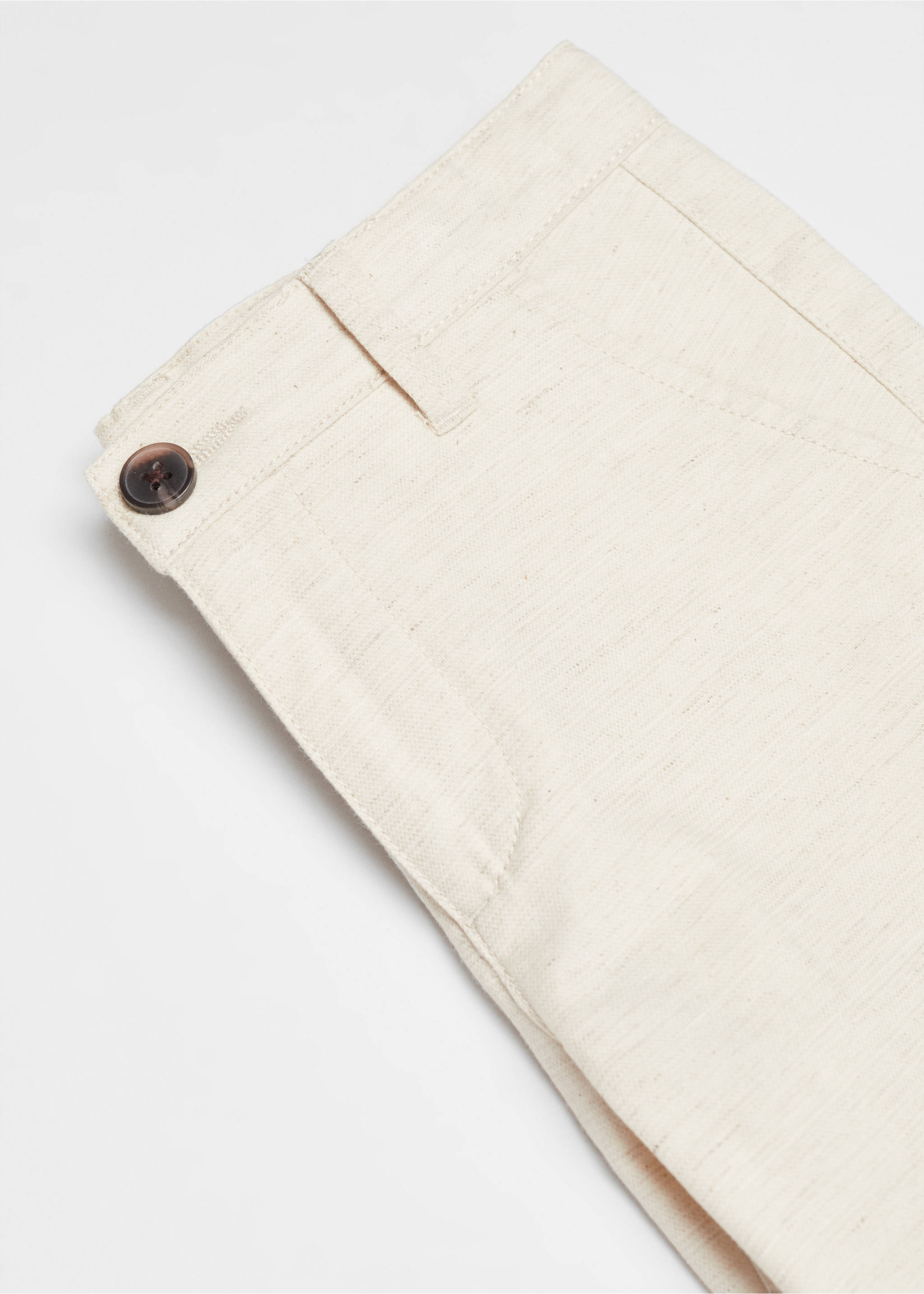 Chino-Bermudashorts aus Leinen - Detail des Artikels 8, Beige. Ref: 67094784-00.