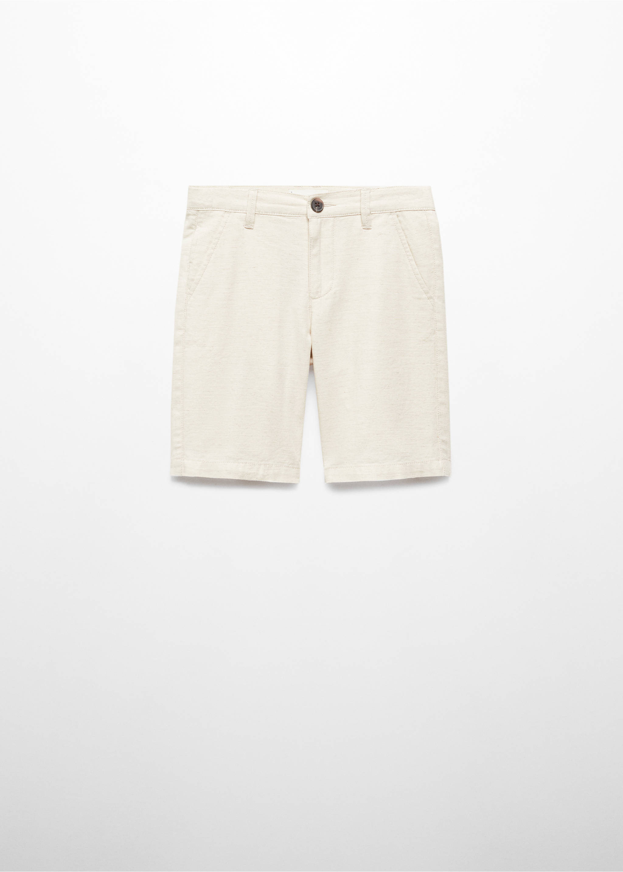 Bermudashorts i chinosstil i linne - Artikel utan modell, Beige. Ref: 67094784-00.