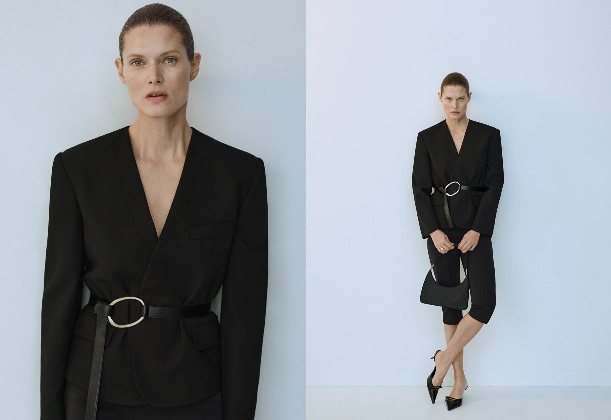 Padded shoulder blazer - Panoramic plane