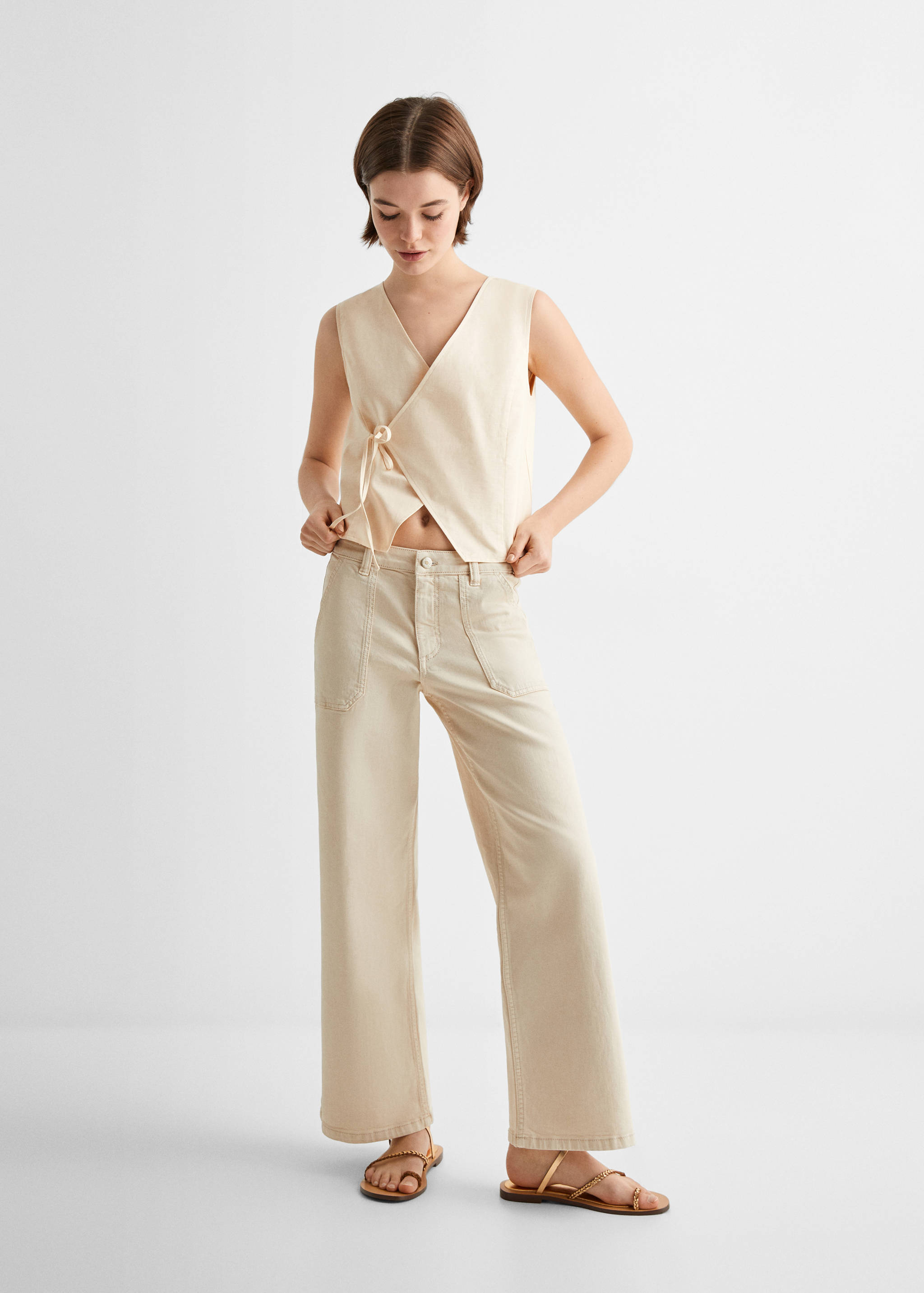 Double-breasted cotton gilet - General plane