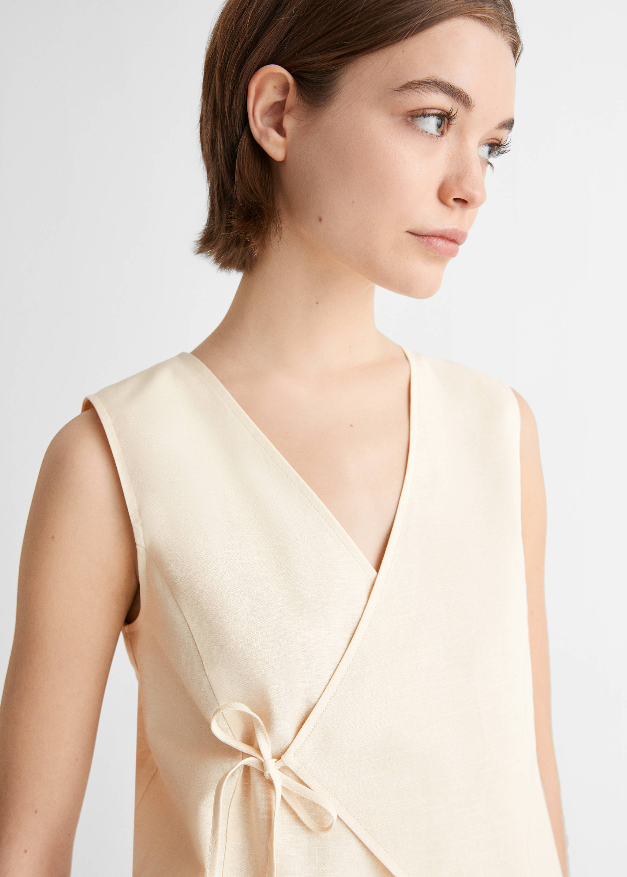 Double-breasted cotton gilet - Details of the article 1