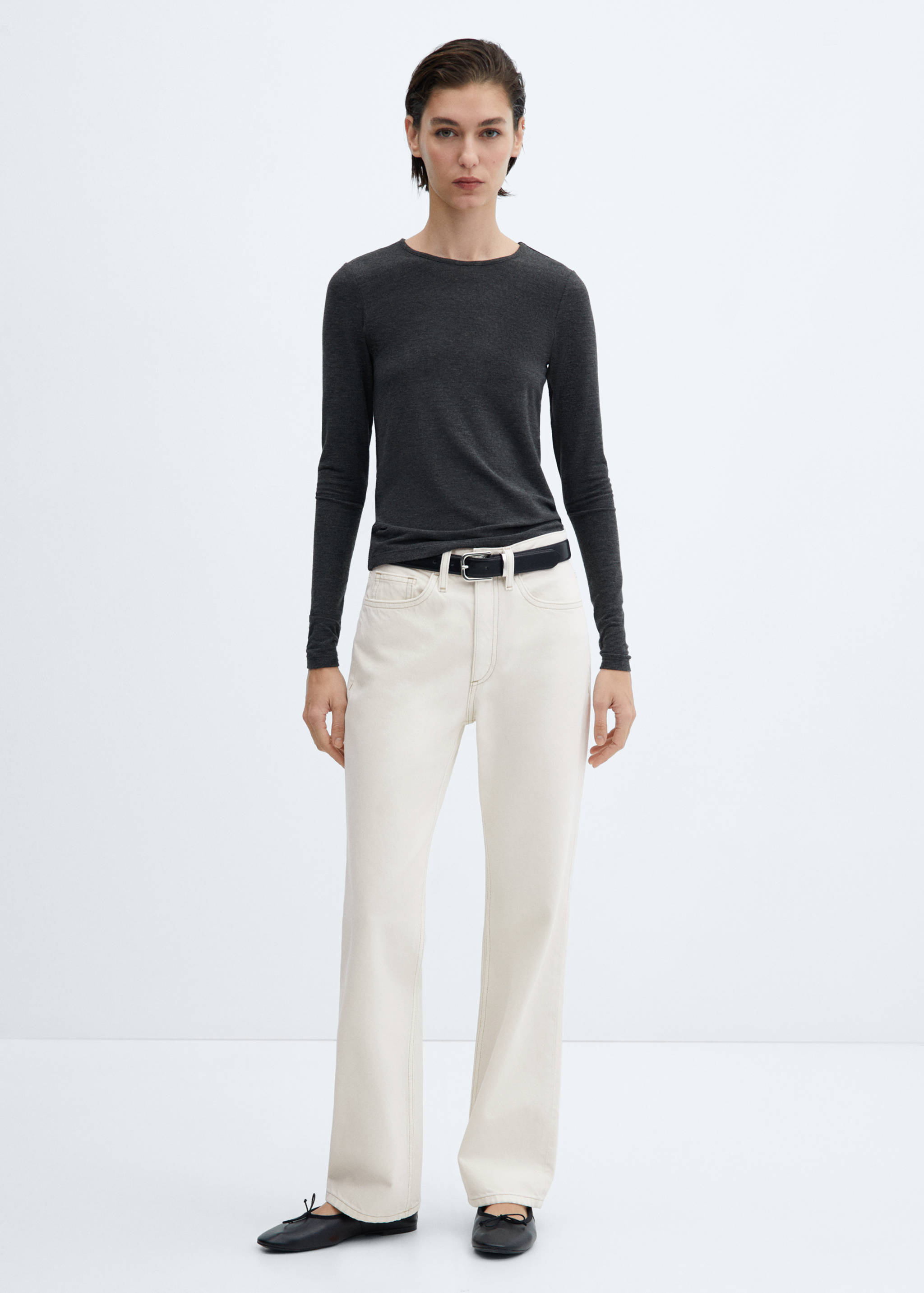 Mid-rise straight jeans - General plane