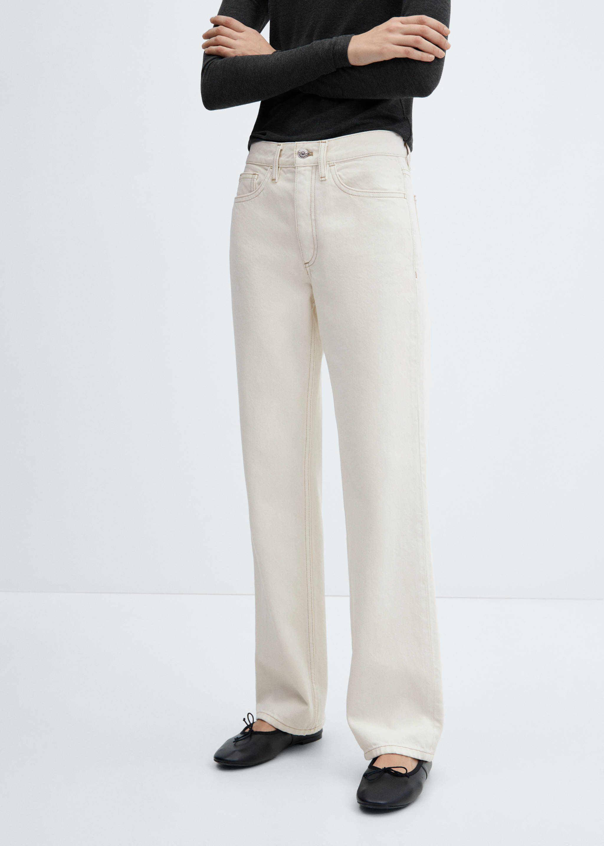Mid-rise straight jeans - Medium plane