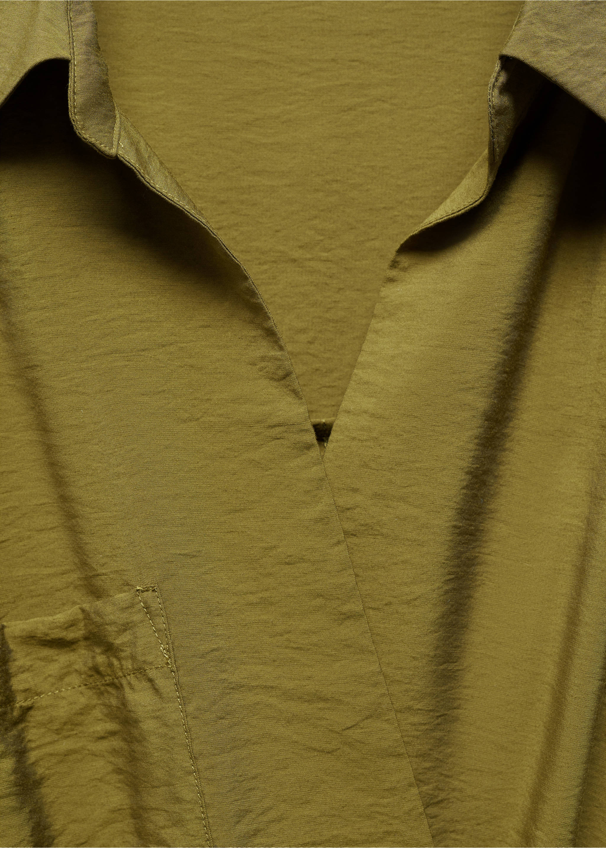 Bow wrap dress - Details of the article 8, Khaki. Ref: 67095739-00.