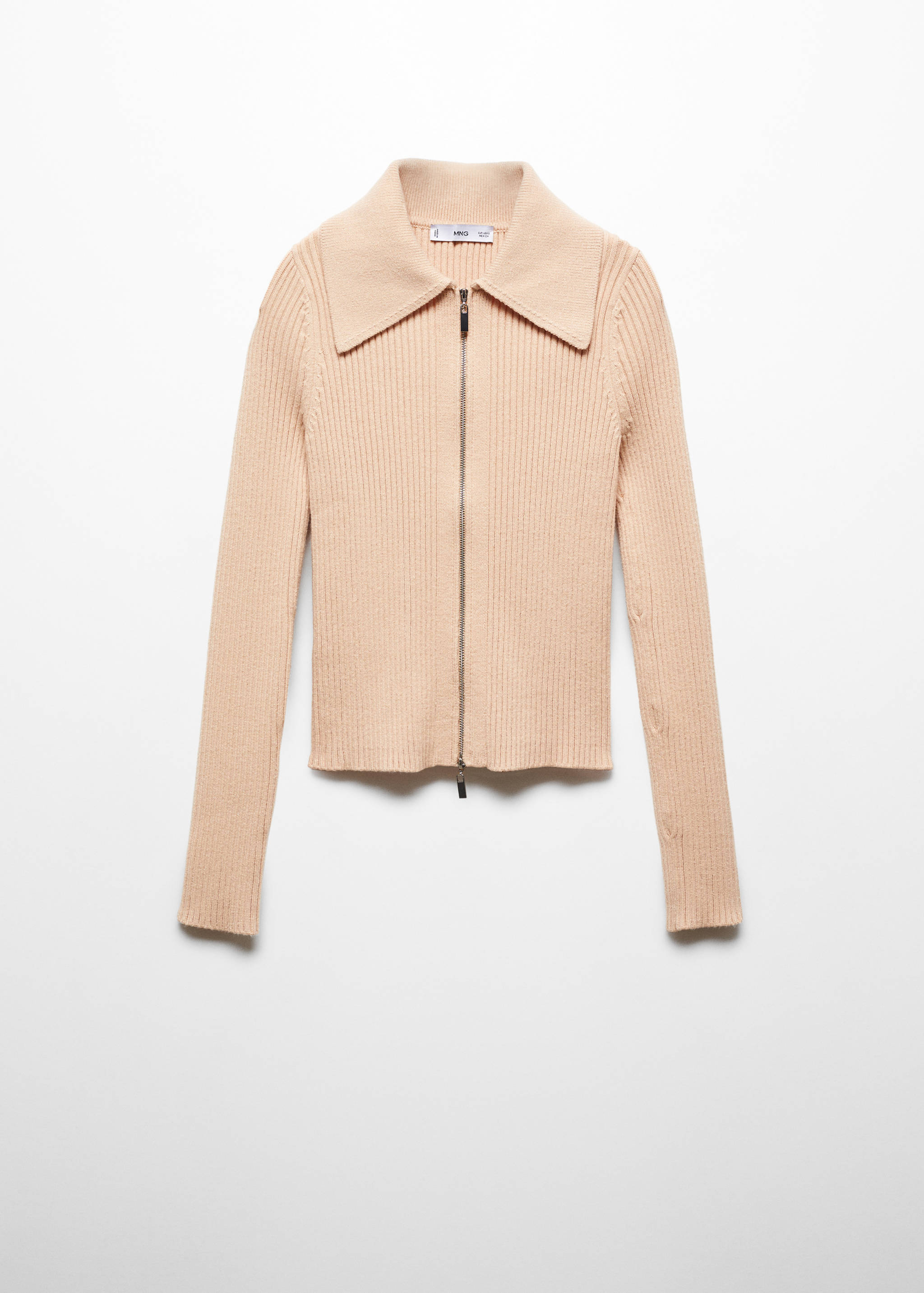 Ribbed cardigan with zip - Article without model