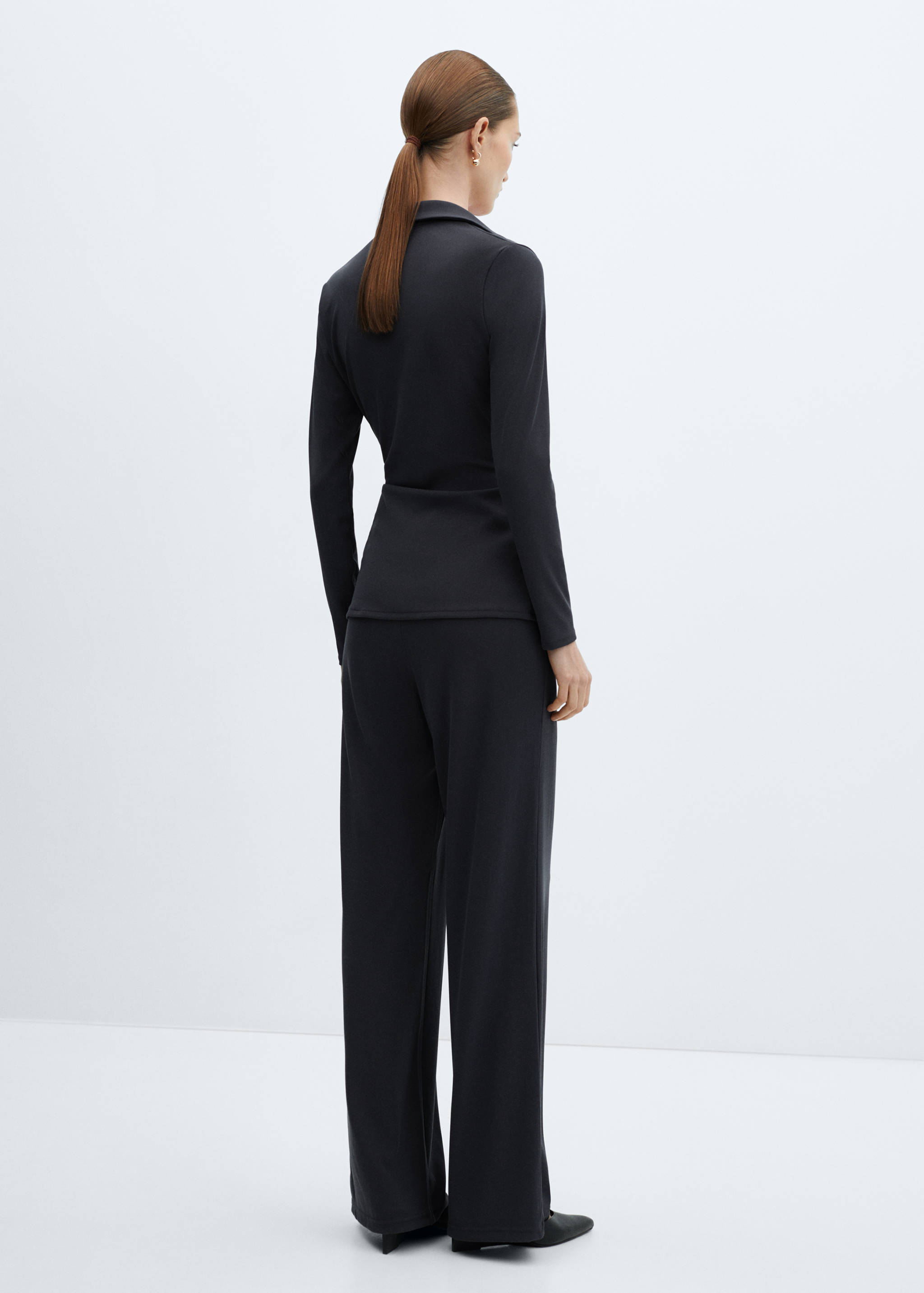 Wide leg trousers with elastic waist - Reverse of the article