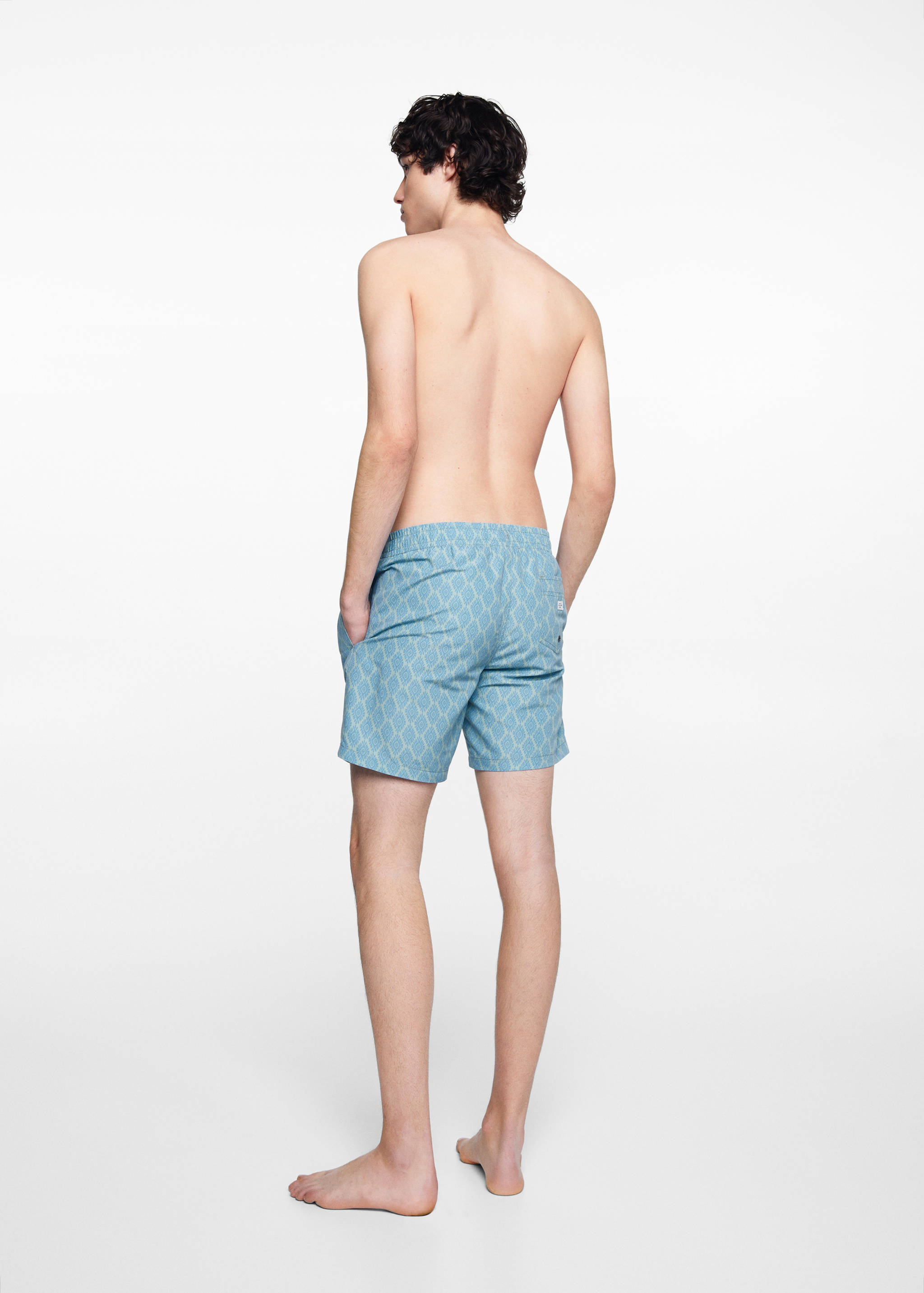 Mönstrade badbyxor - Artikelns baksida