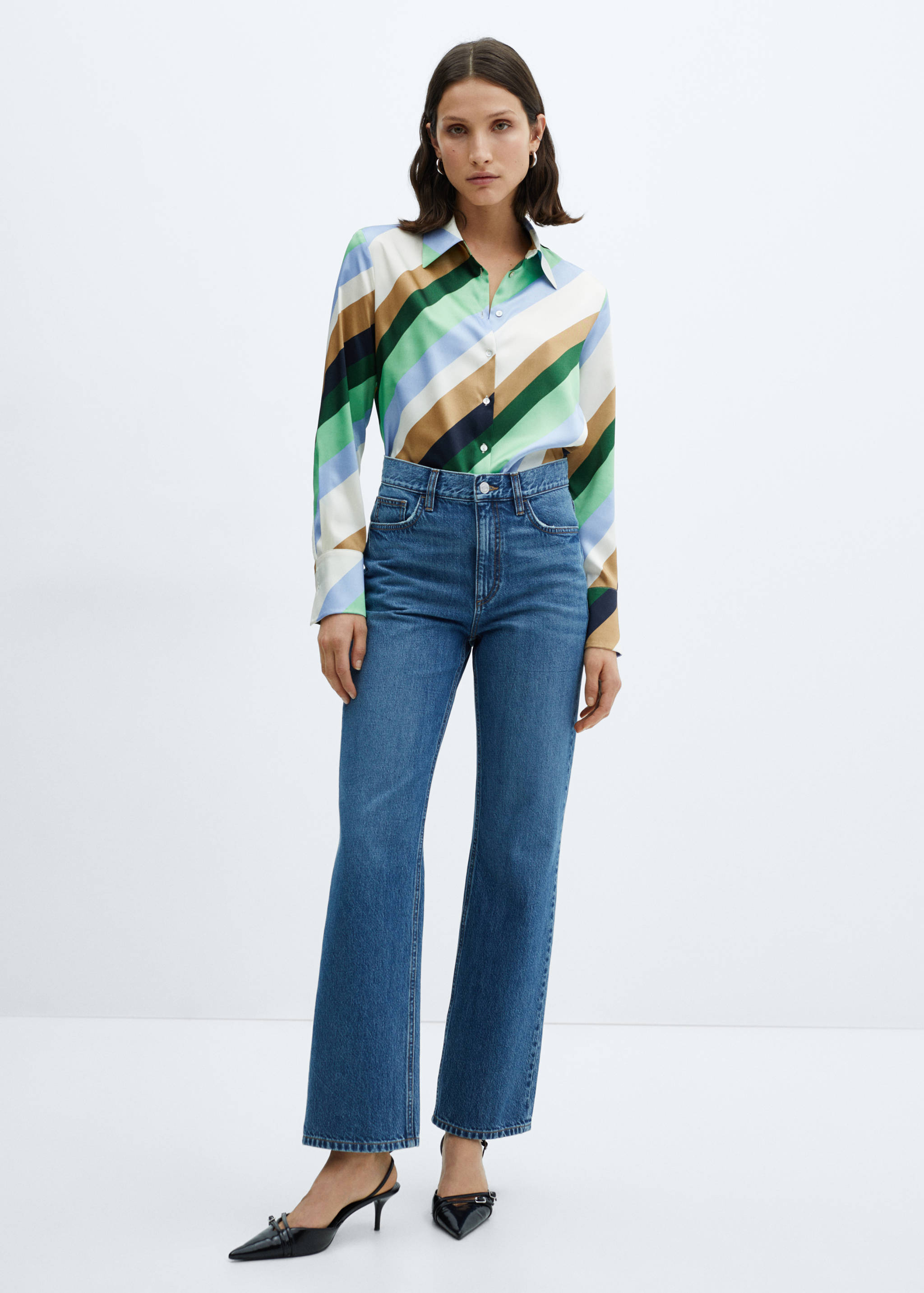 Camisa ratlles setinada - Pla general