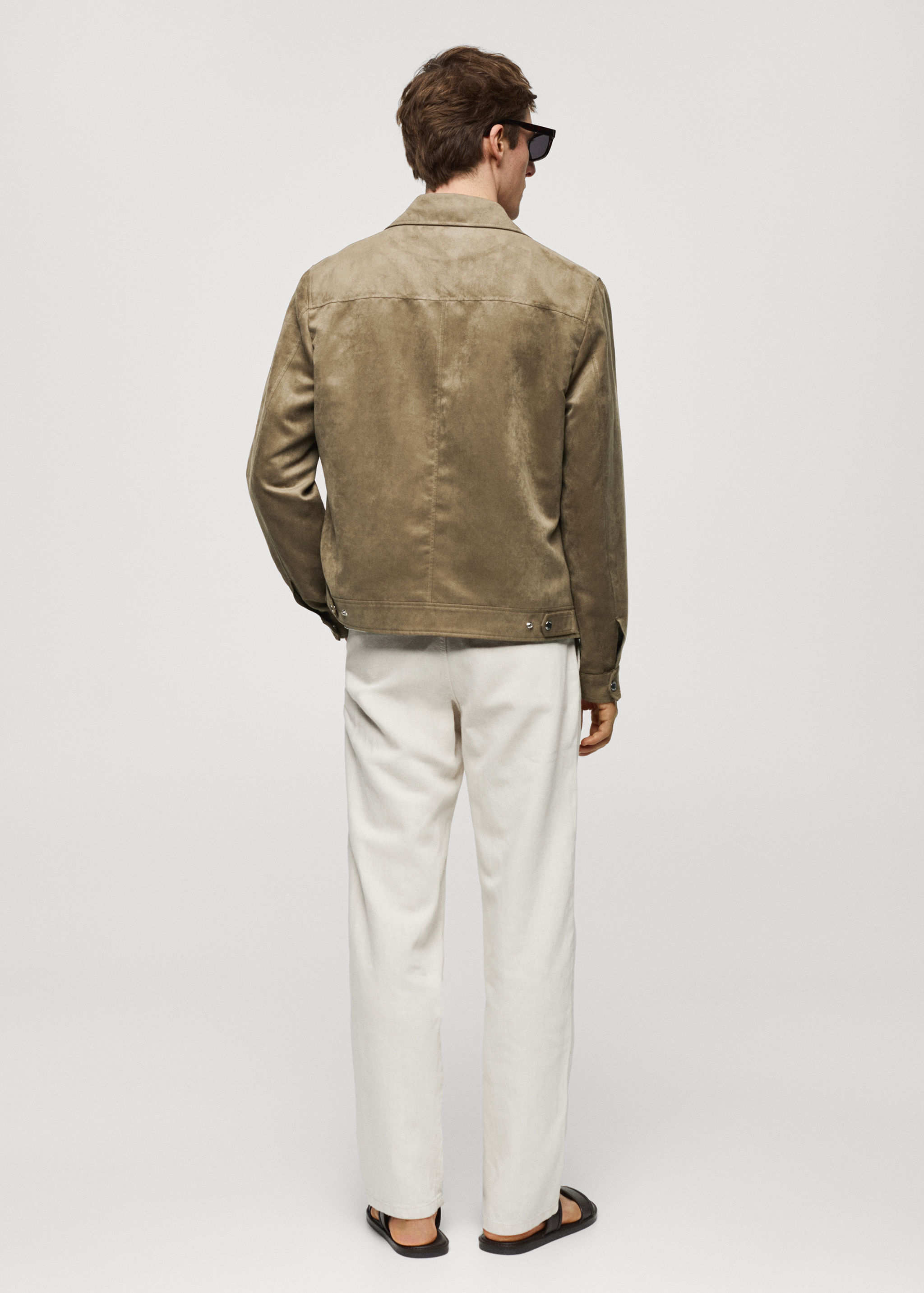Suede-effect jacket with pockets - Men | MANGO OUTLET USA