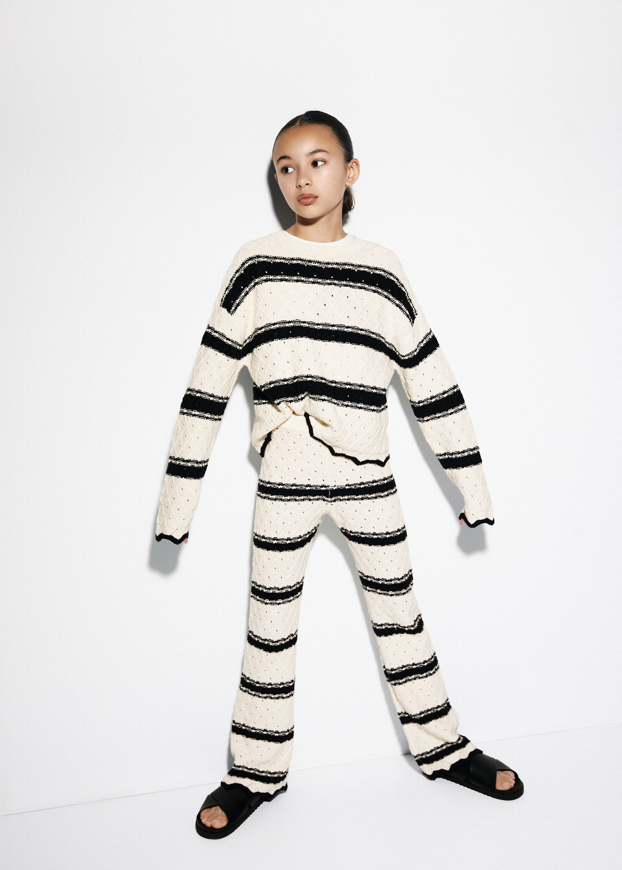Pantalon maille à rayures - Plan général