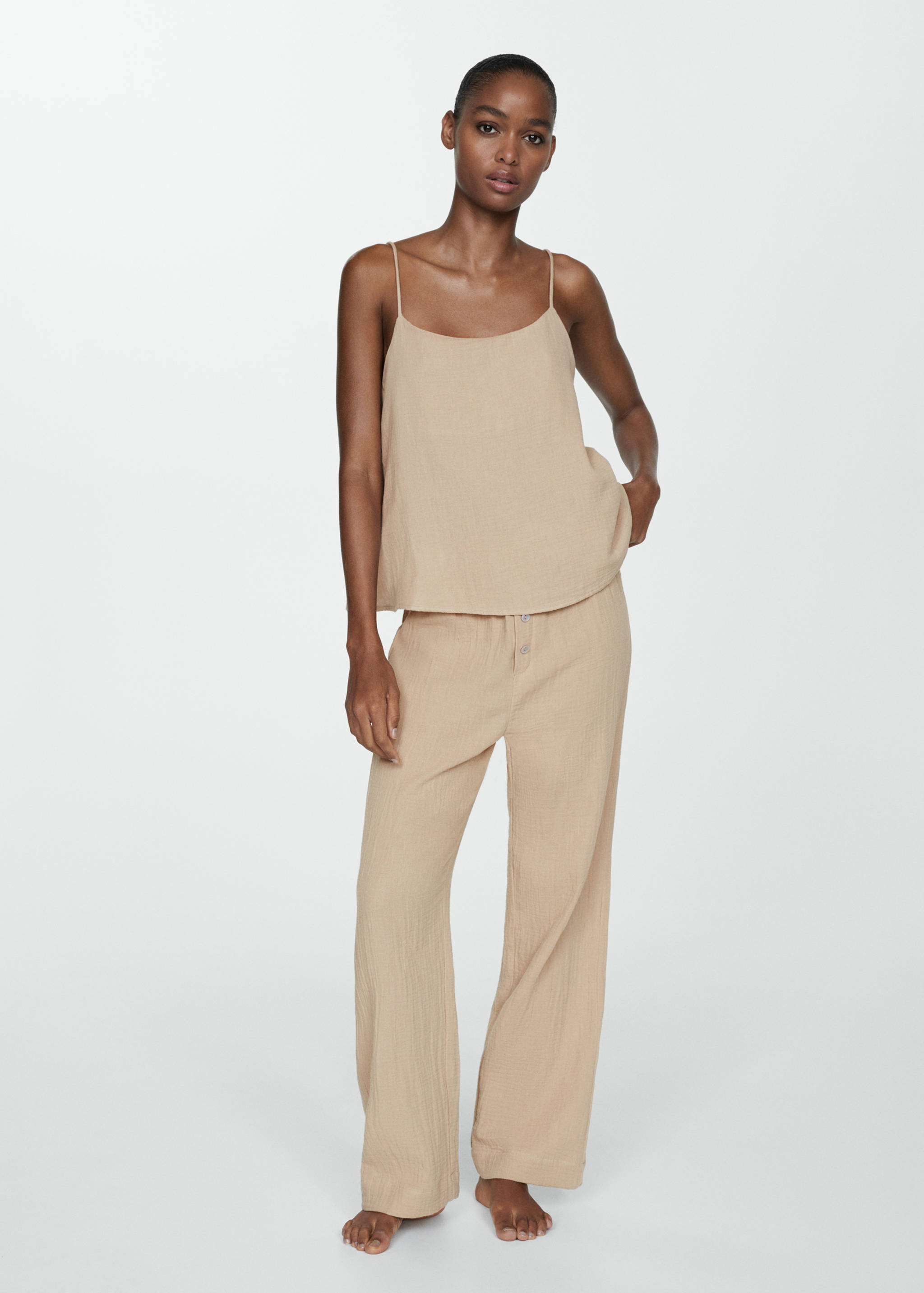 Cotton gauze pajama top - General plane