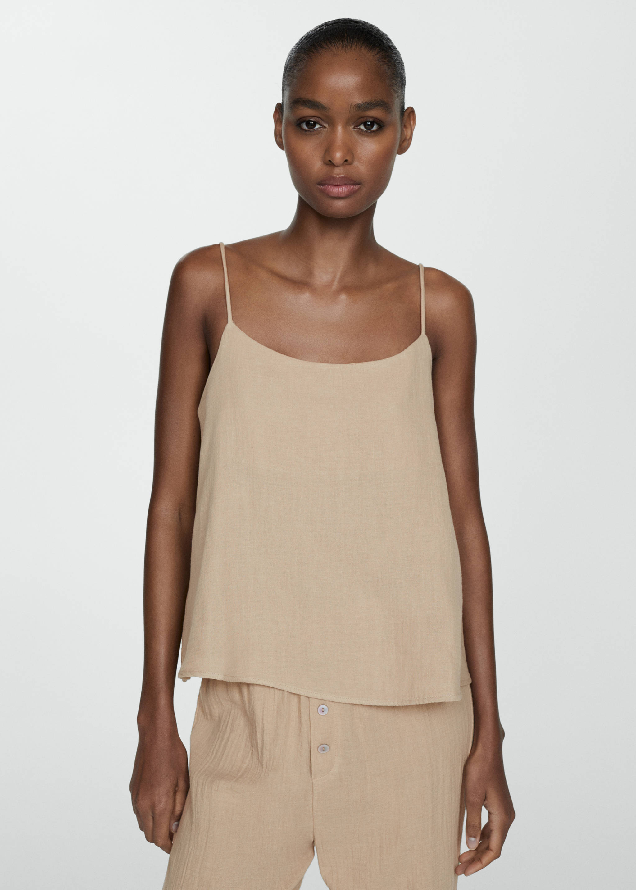 Cotton gauze pajama top - Medium plane