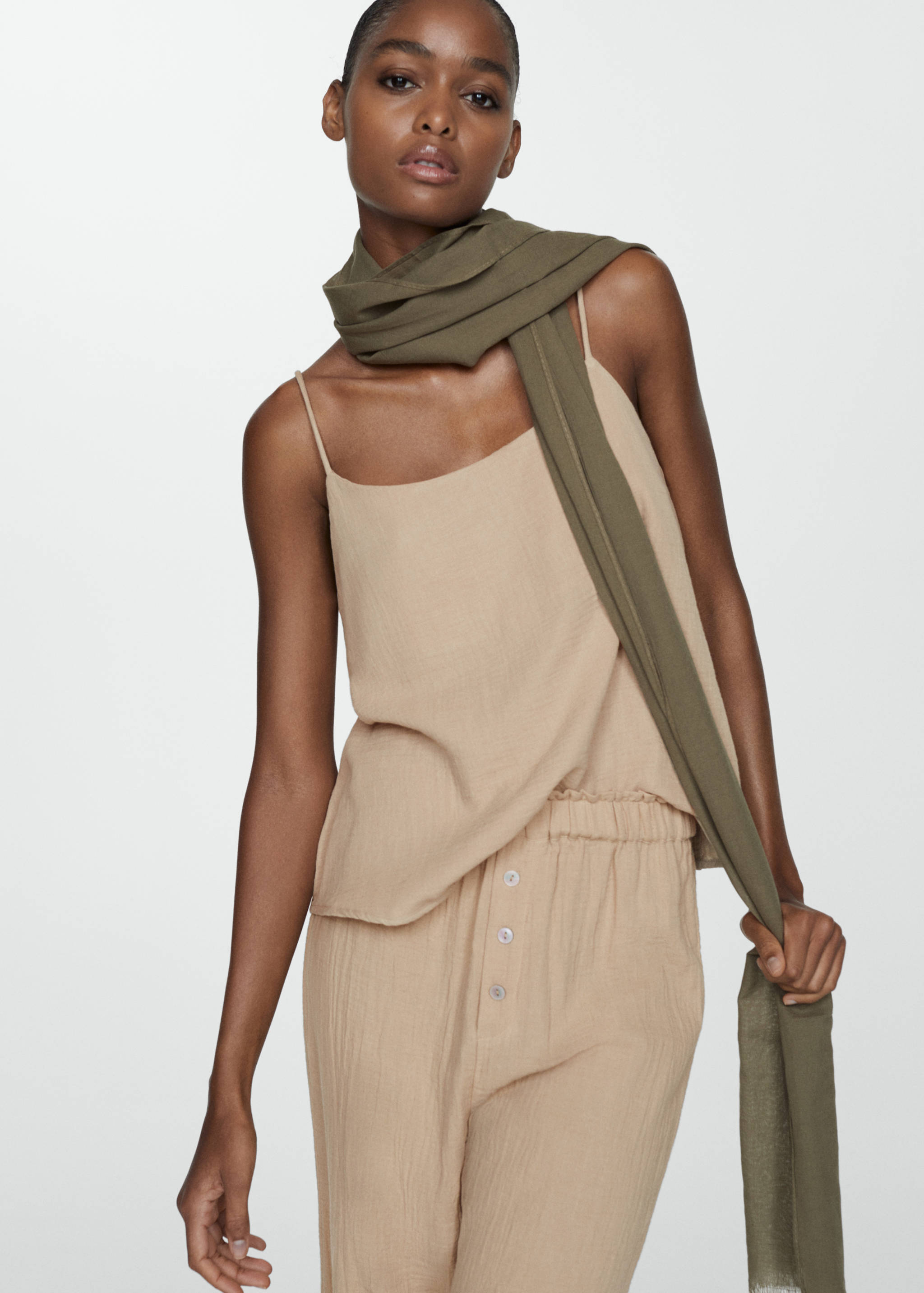 Cotton gauze pajama top - Details of the article 2