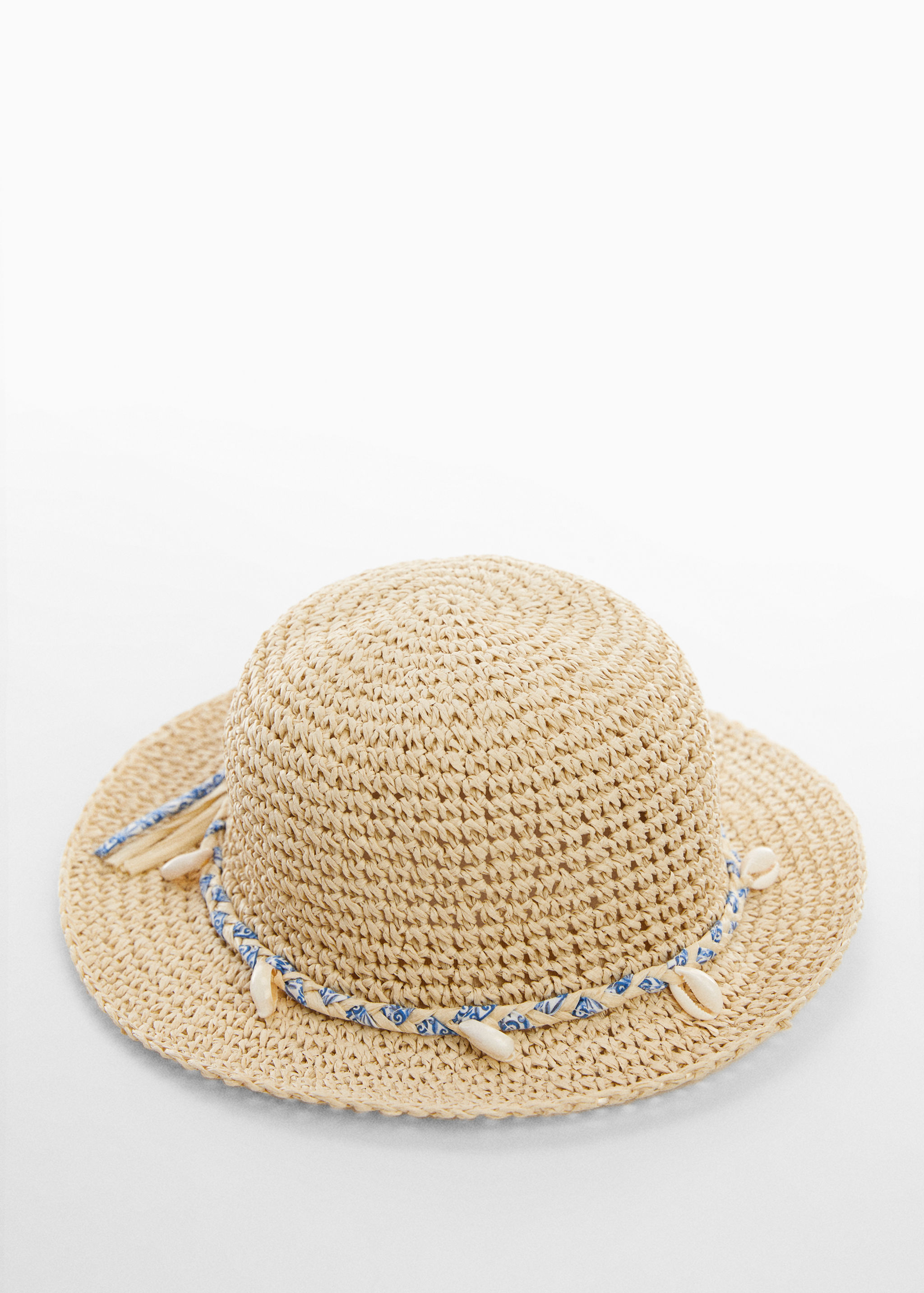 Chapeau paille coquillages - Plan moyen