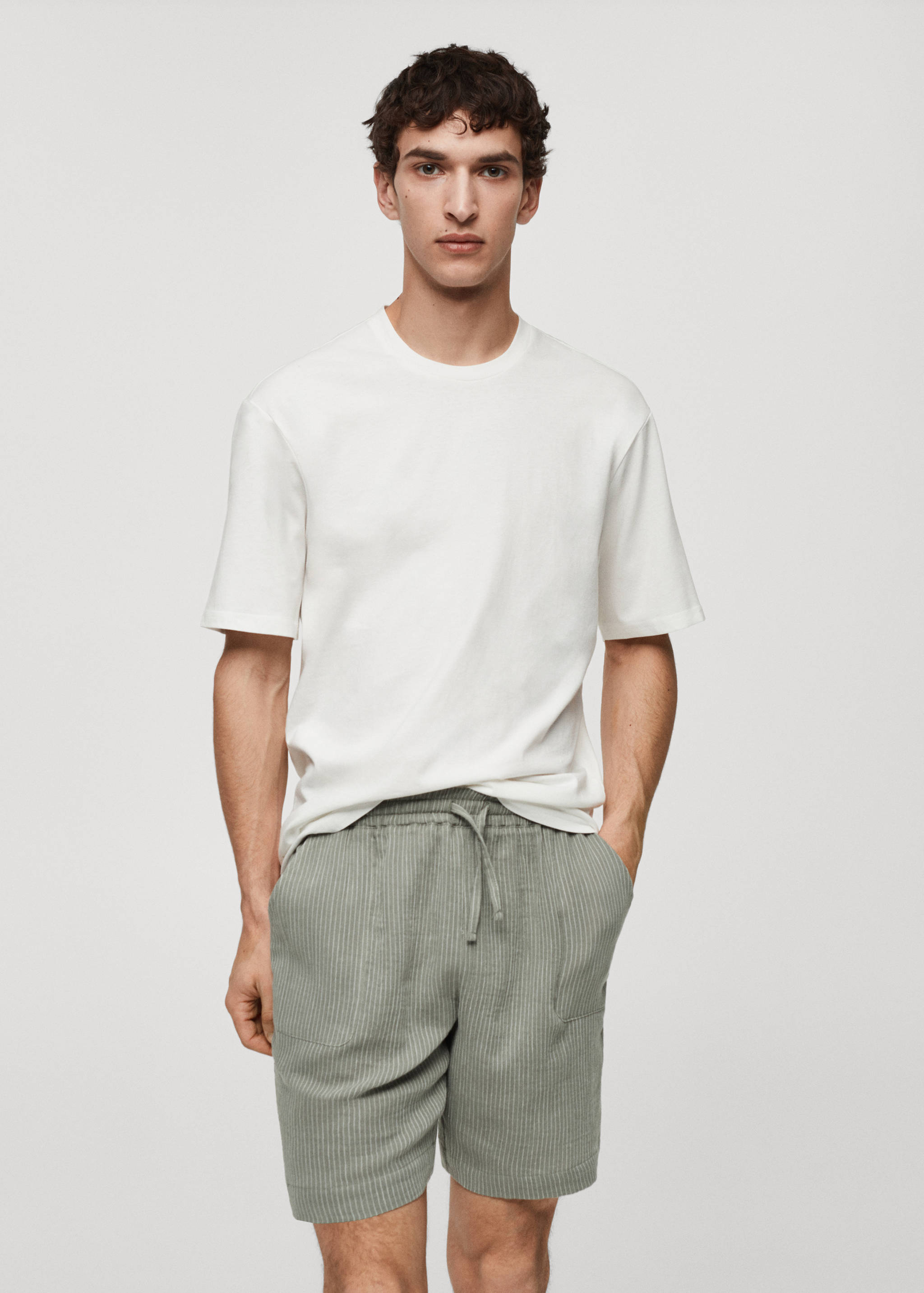 Lot pyjama coton rayures - Plan moyen