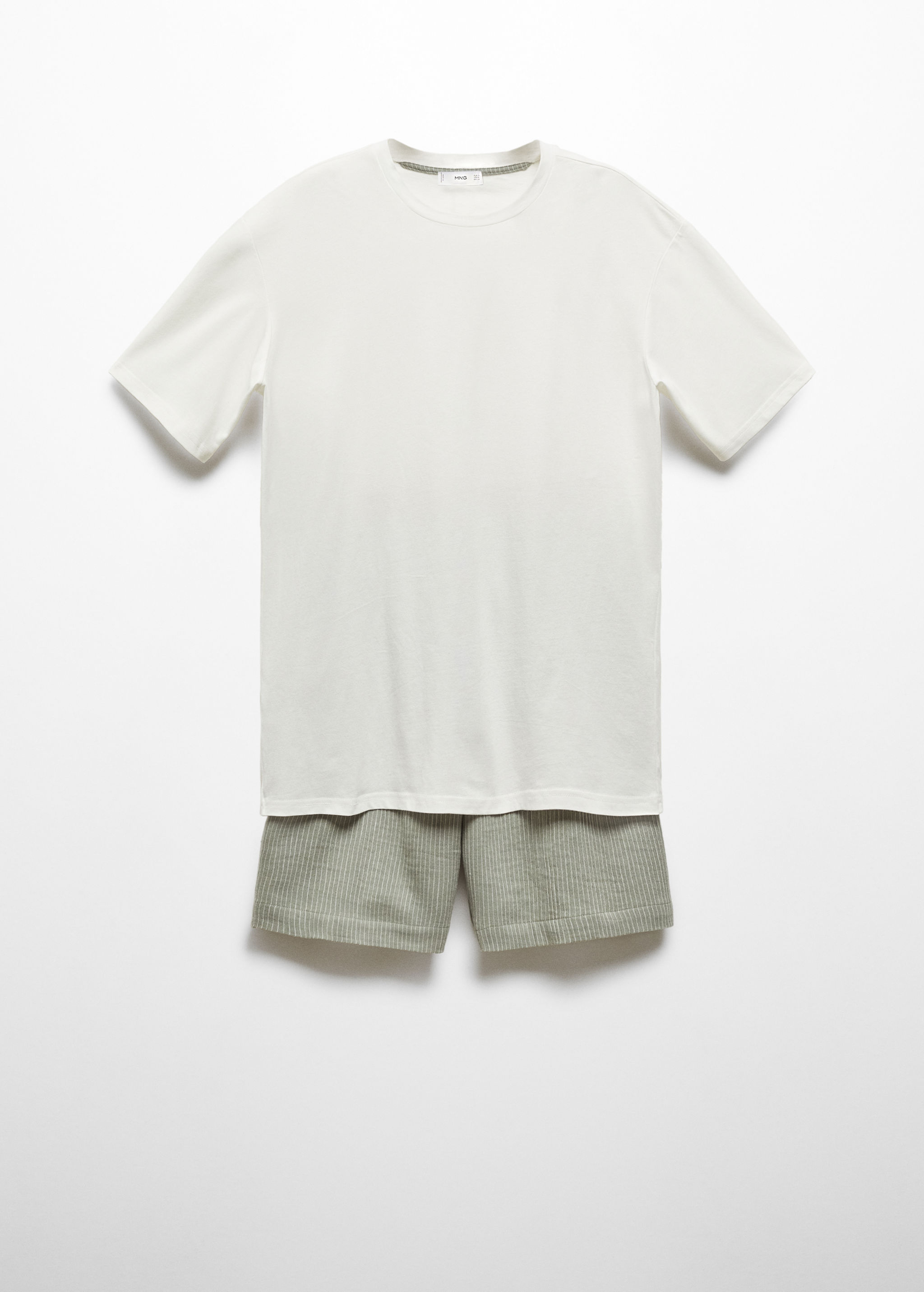 Set de pijama din bumbac cu dungi - Articol fără model