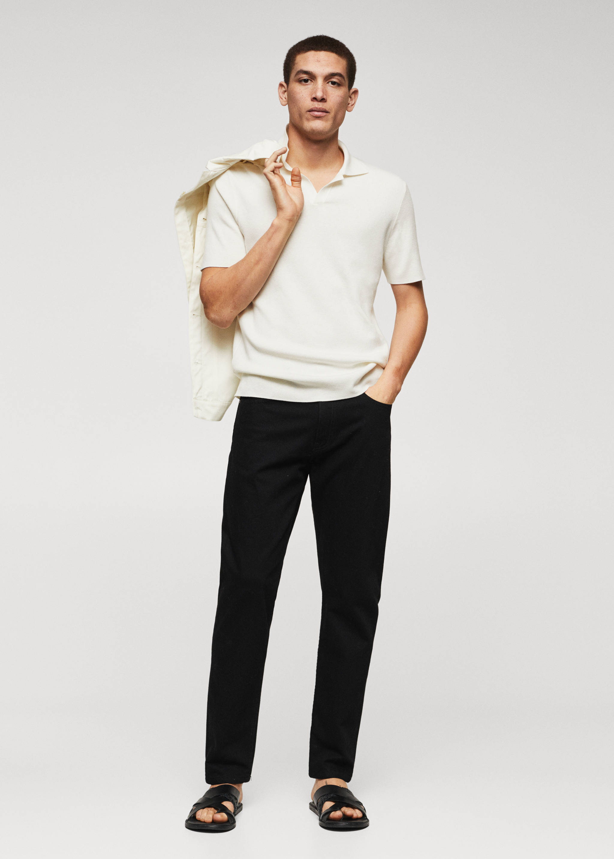 Fine-knit polo shirt - General plane