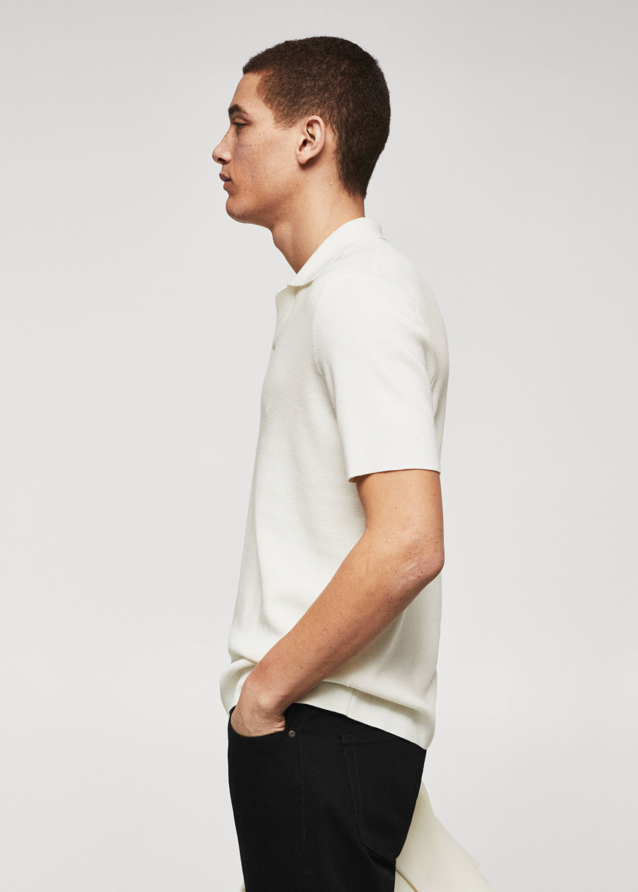 Fine-knit polo shirt - Details of the article 2