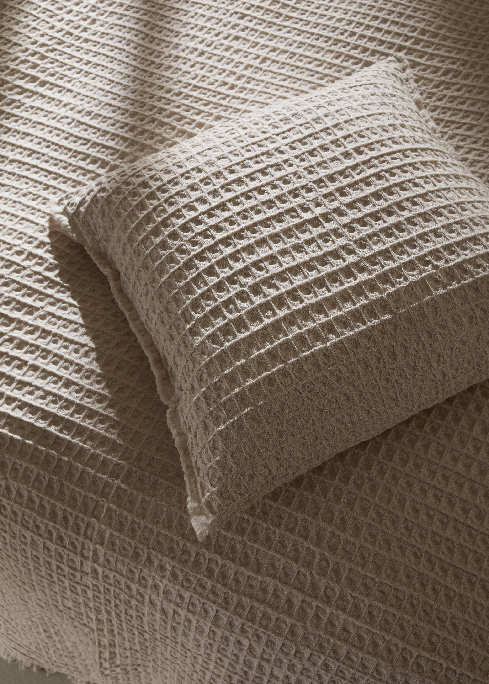 Cotton waffle pillowcase 60x60cm - General plane