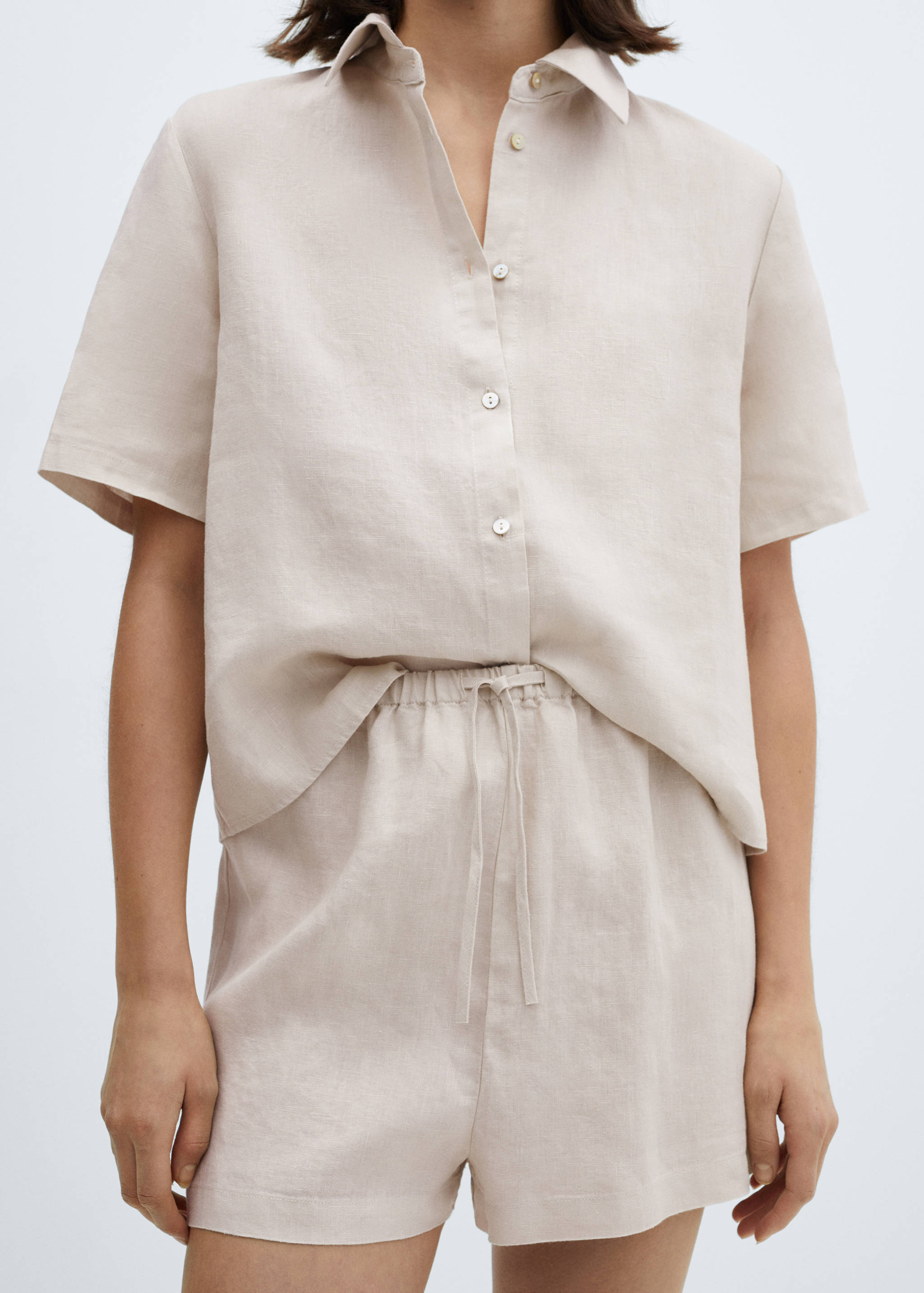 Linen pyjama shorts - Details of the article 1