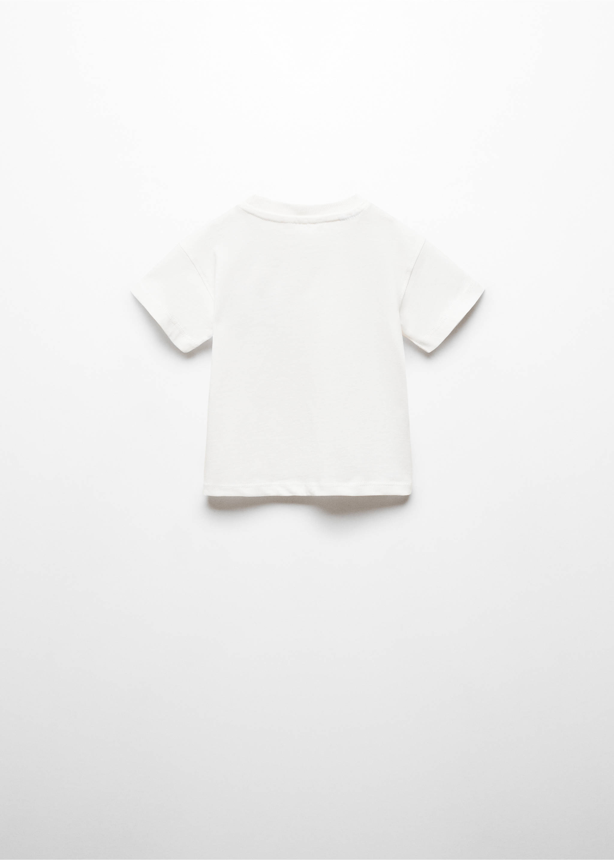 T-Shirt mit gemusterter Brusttasche - Rückseite des Artikels, Cremeweiß. Ref: 67096049-00.