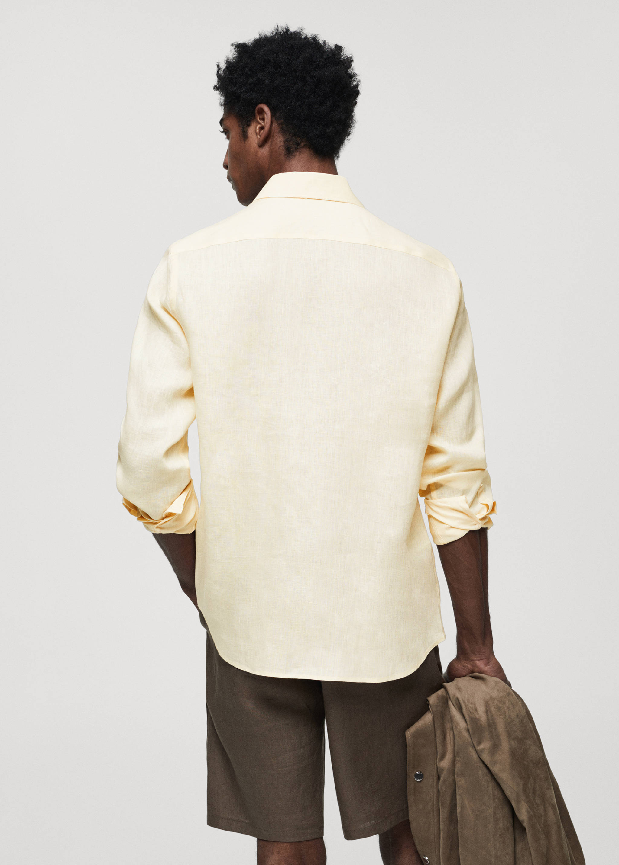 Regular-fit 100% linen shirt - Reverse of the article