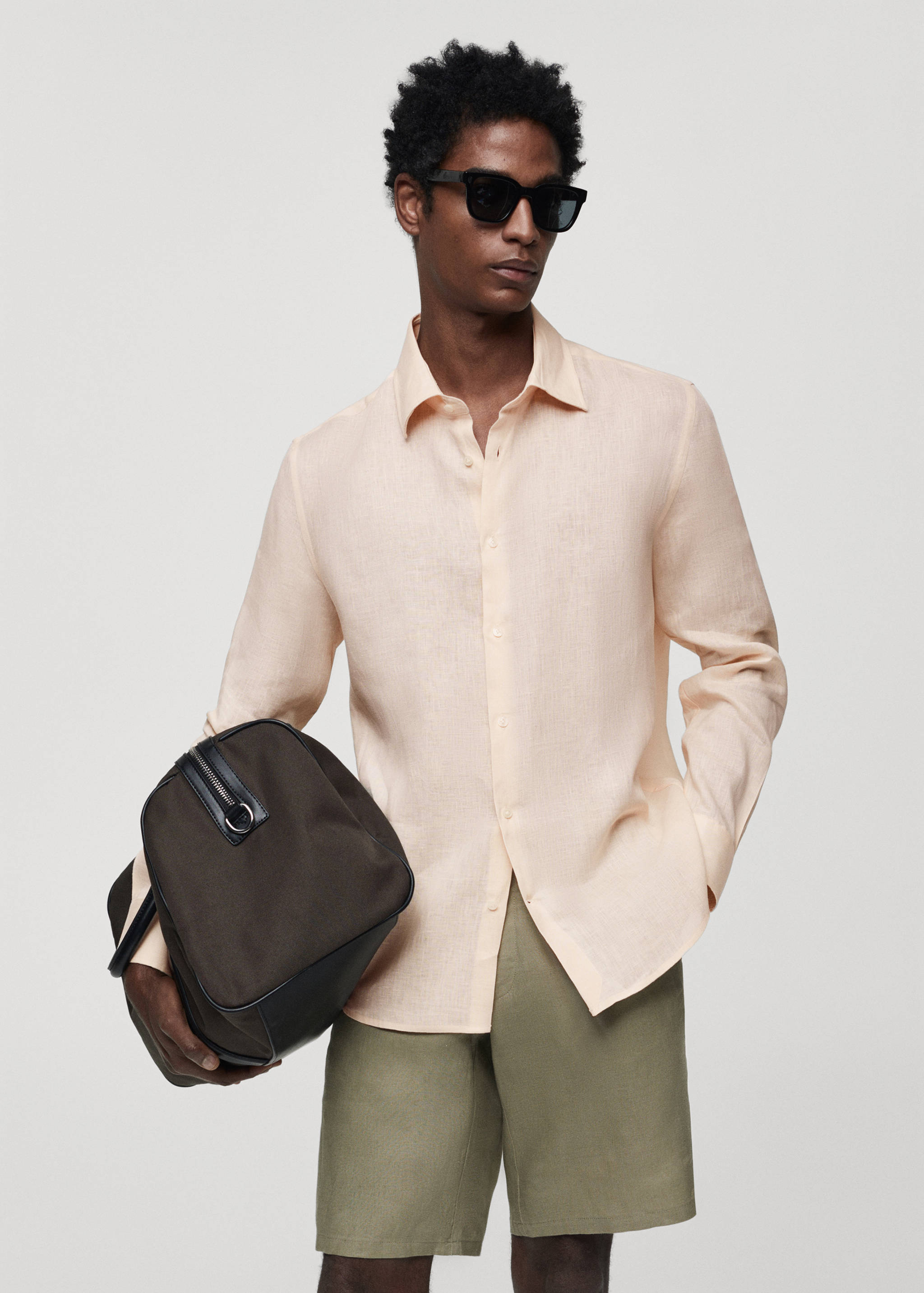 Regular-fit 100% linen shirt - Medium plane