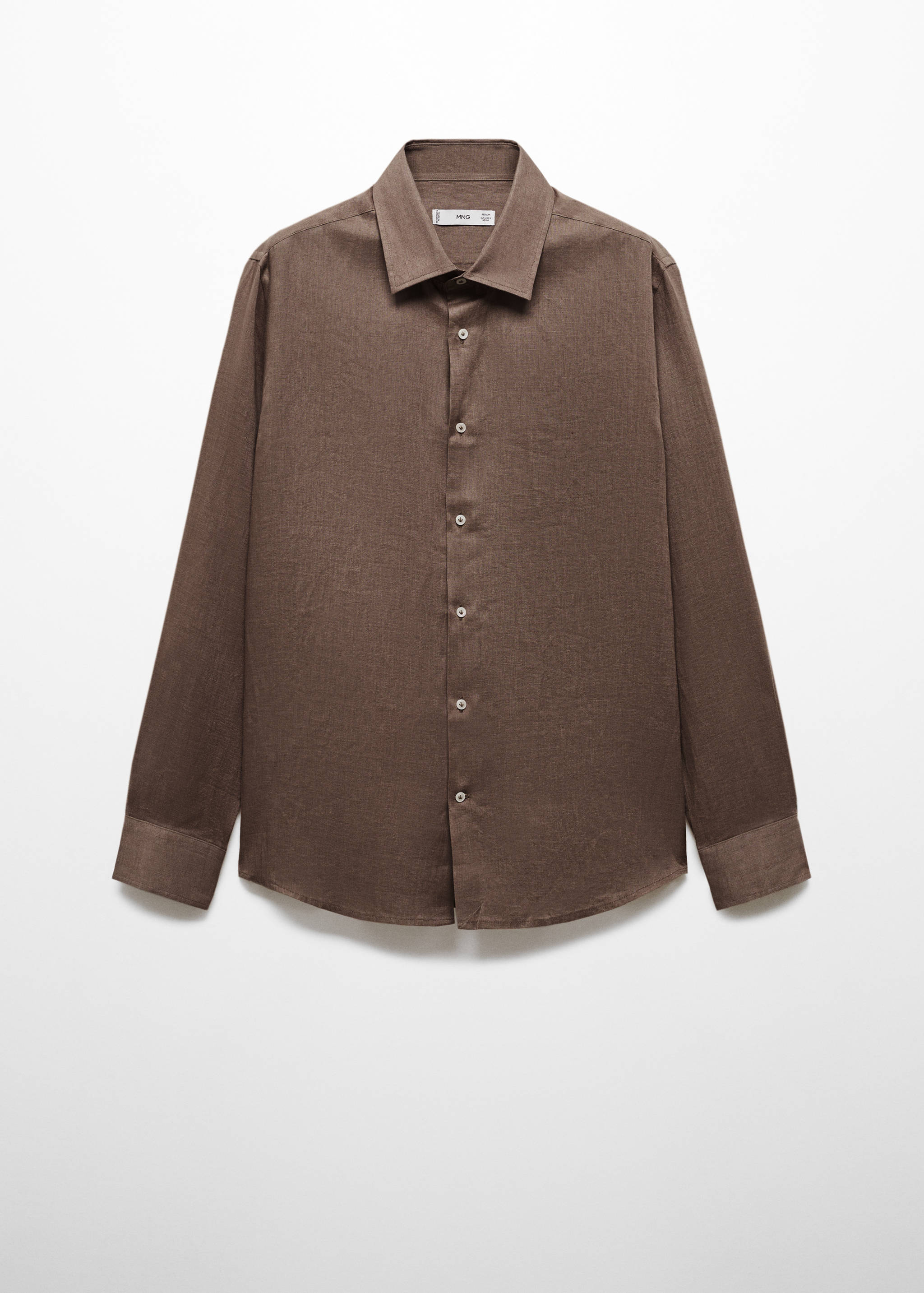 Regular-fit 100% linen shirt - Article without model