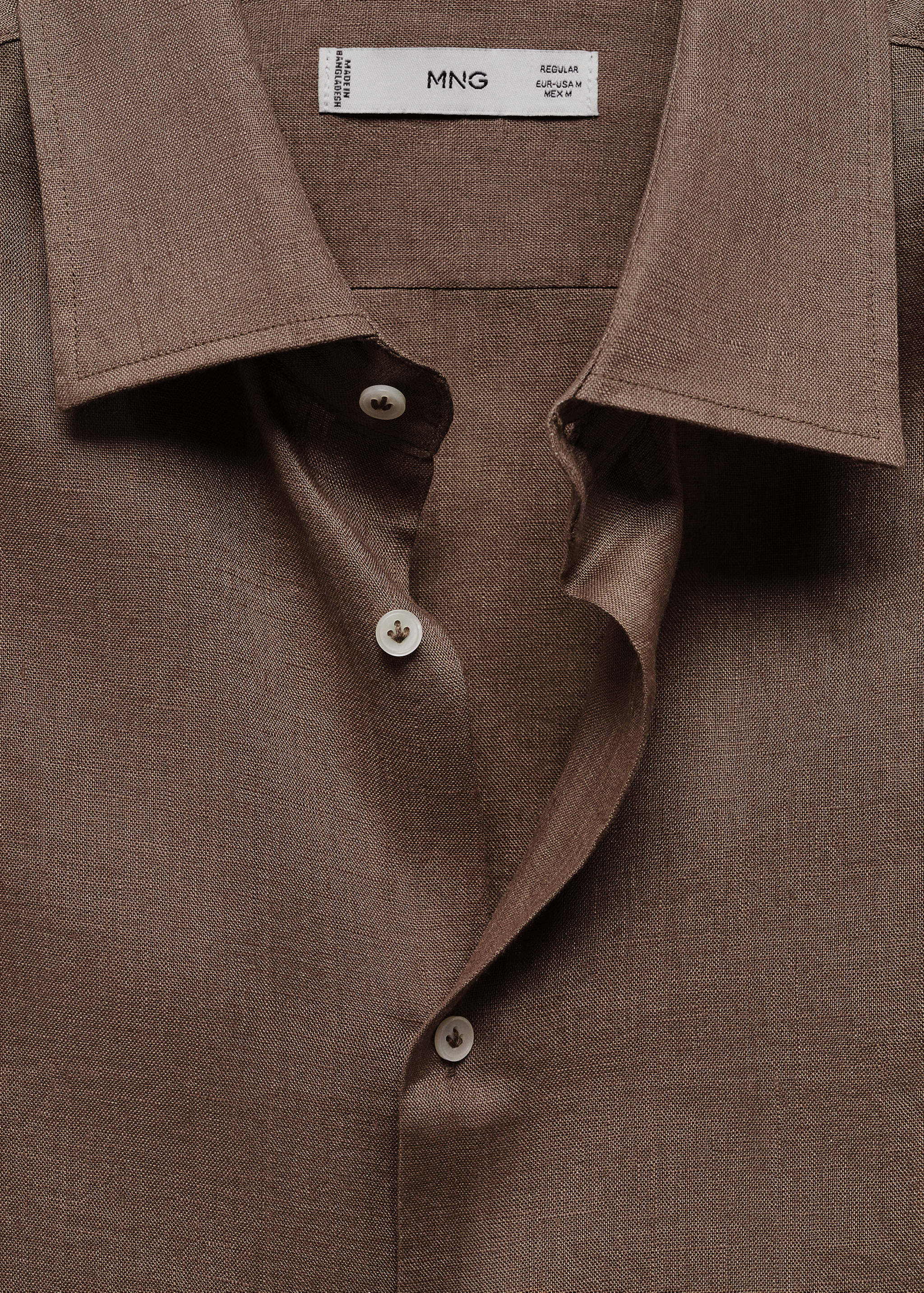 Regular-fit 100% linen shirt - Details of the article 8