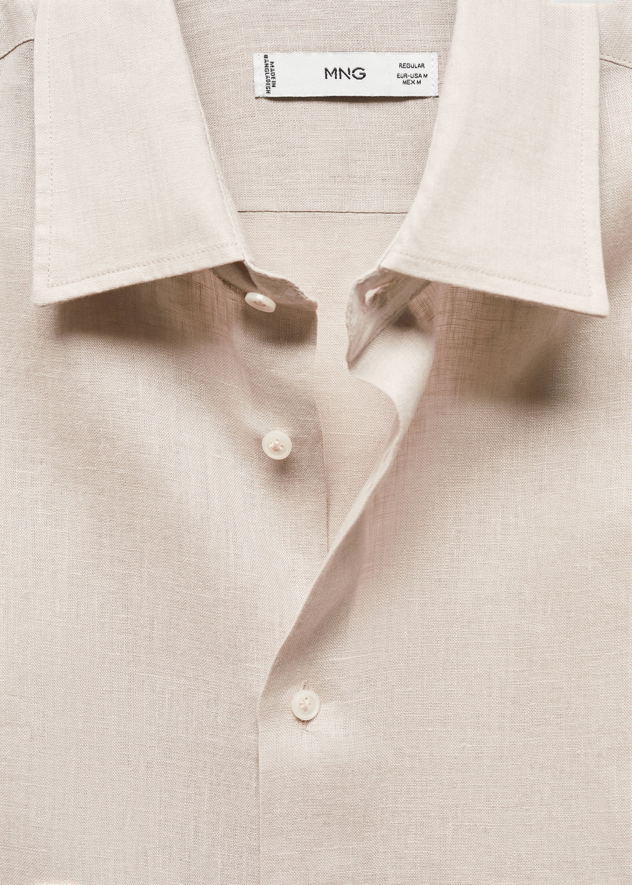 Regular-fit 100% linen shirt - Details of the article 8