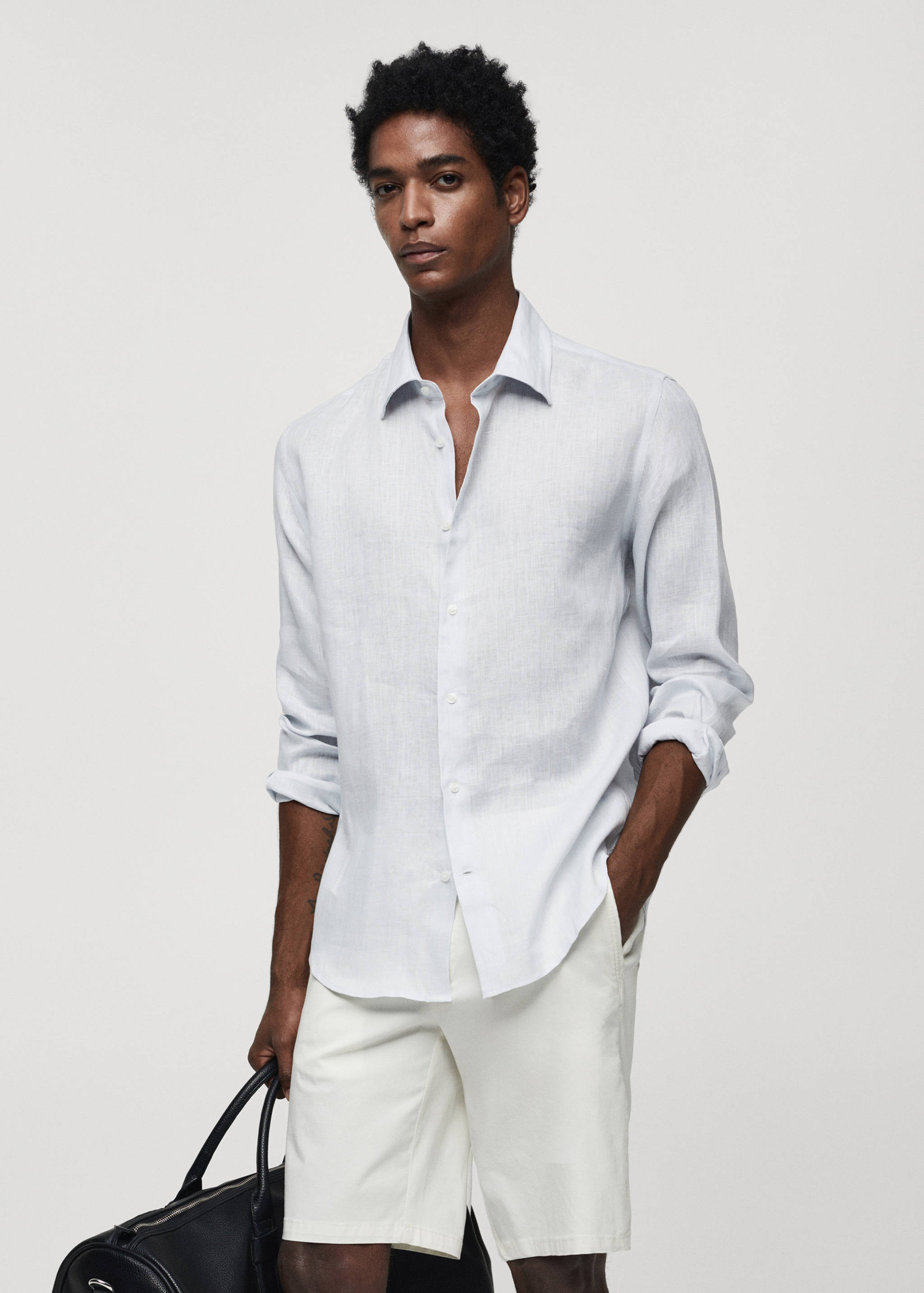 Regular-fit 100% linen shirt - Medium plane