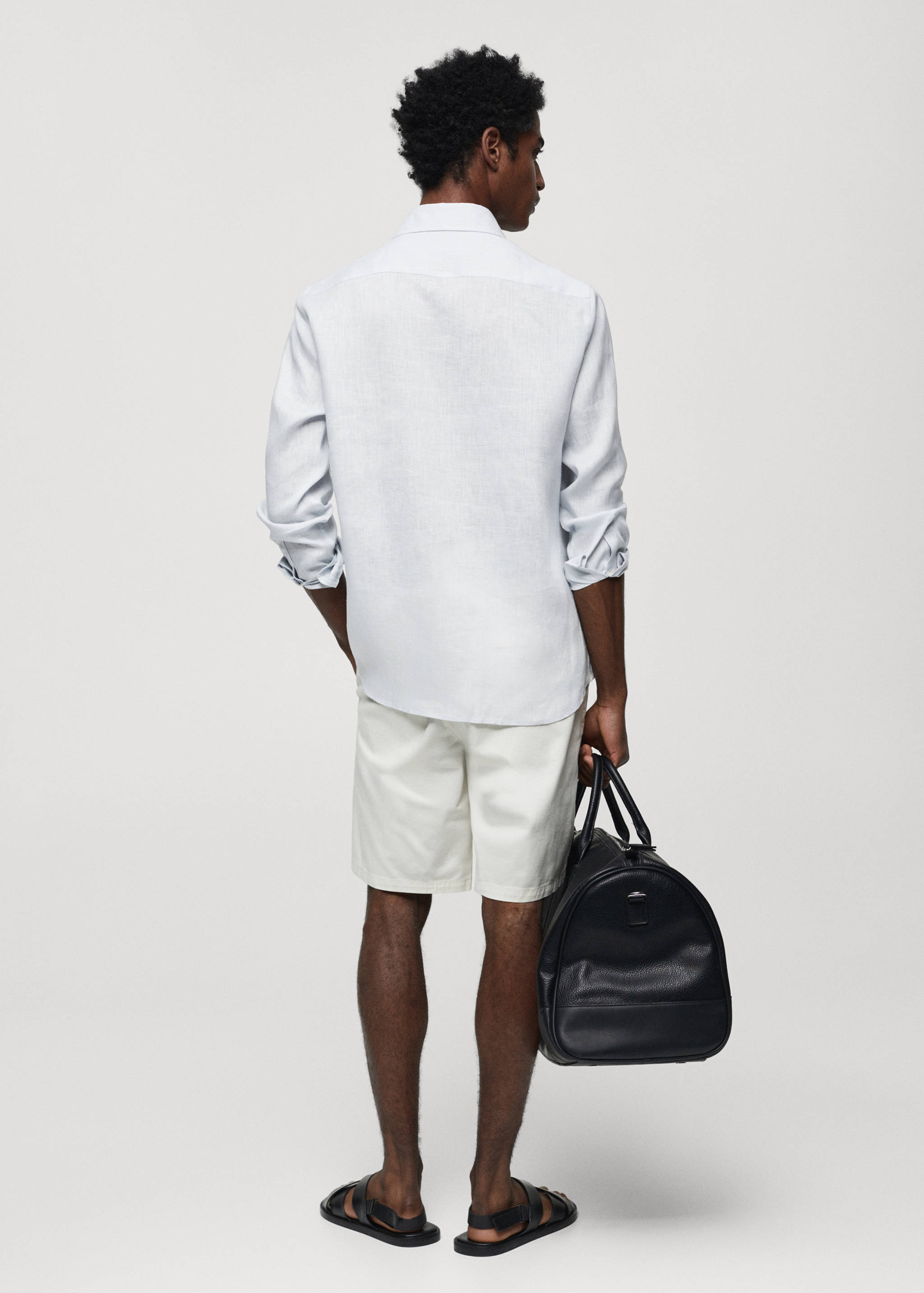 Regular-fit 100% linen shirt - Reverse of the article