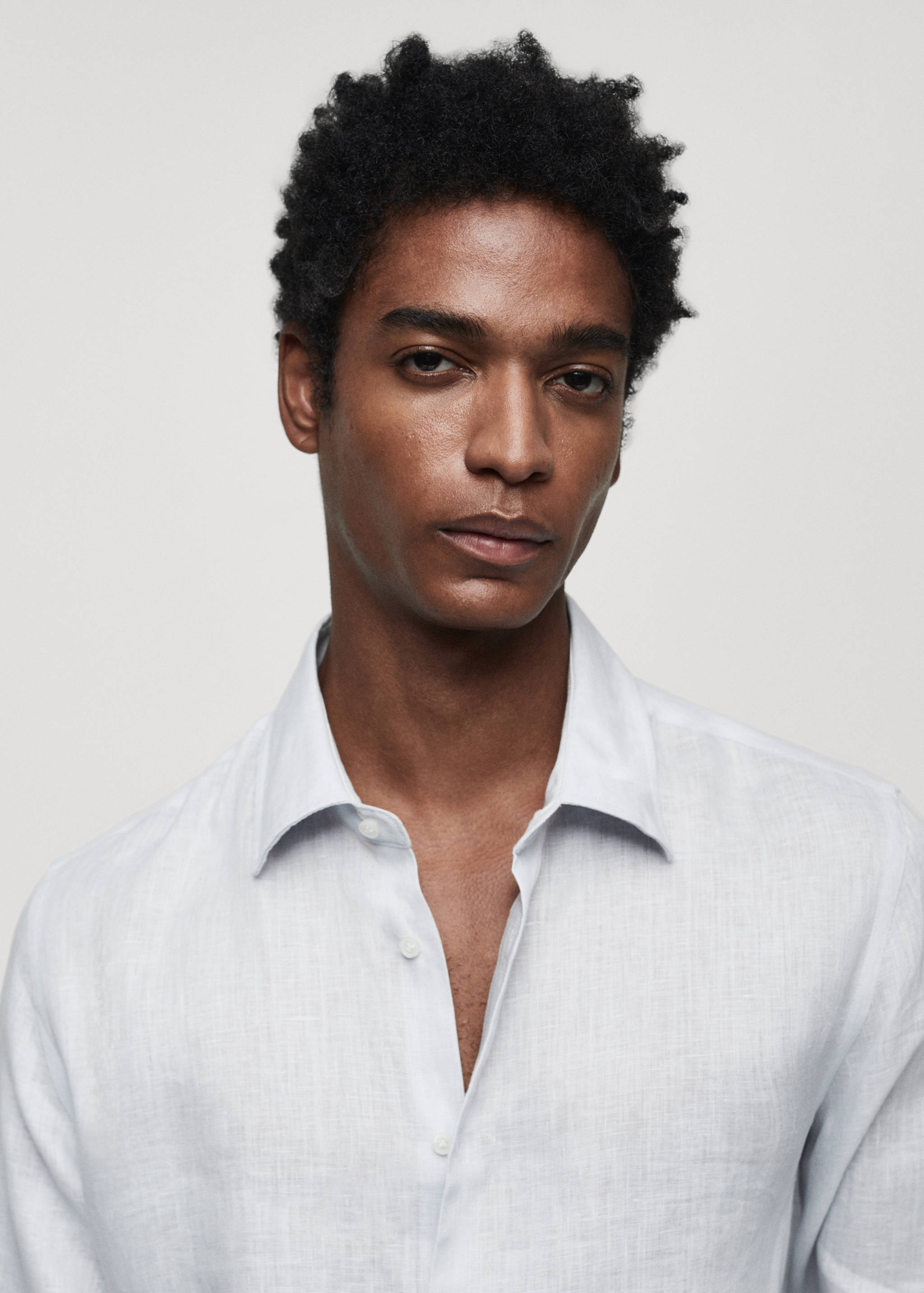 Regular-fit 100% linen shirt - Details of the article 1