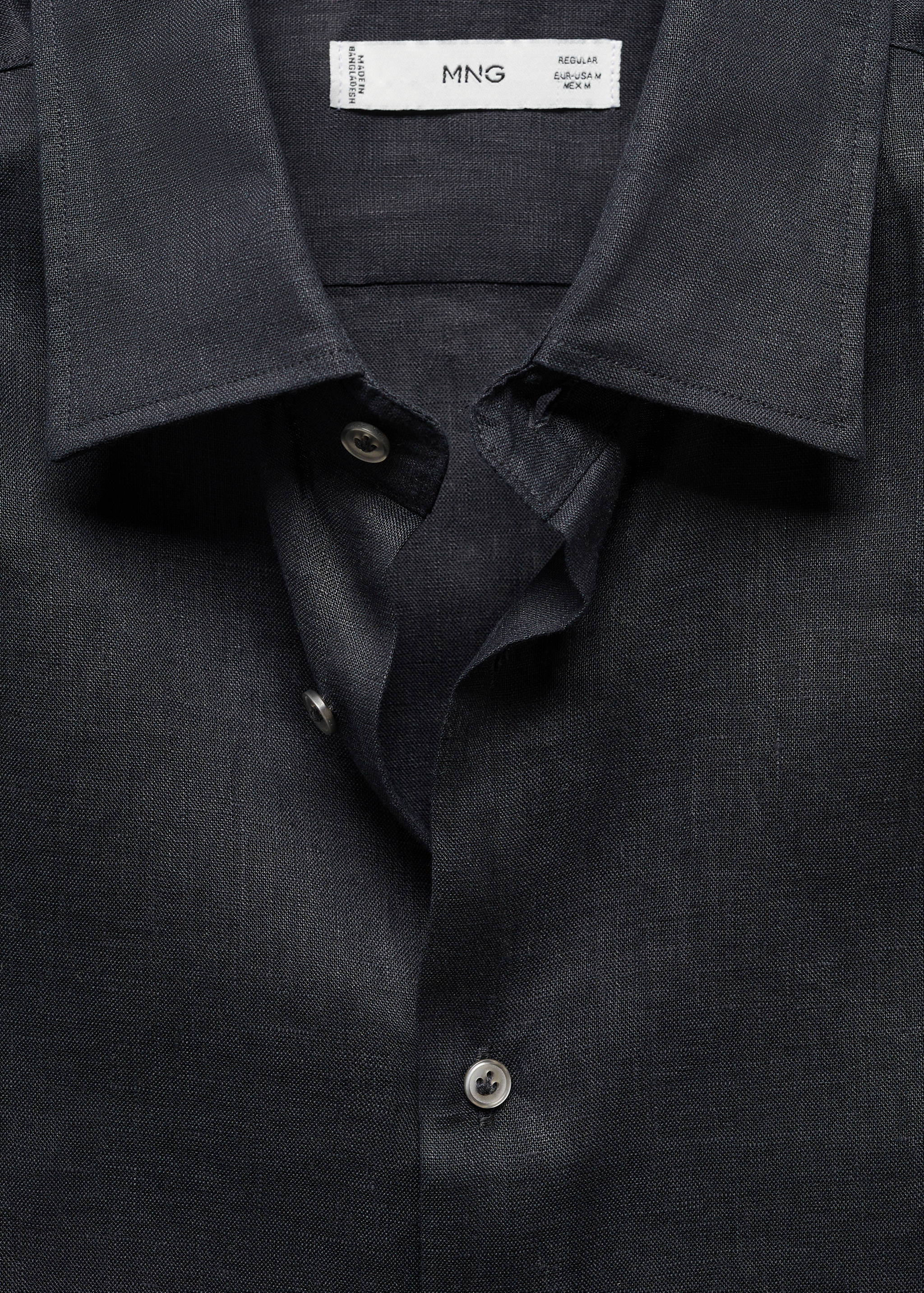 Regular-fit 100% linen shirt - Details of the article 8