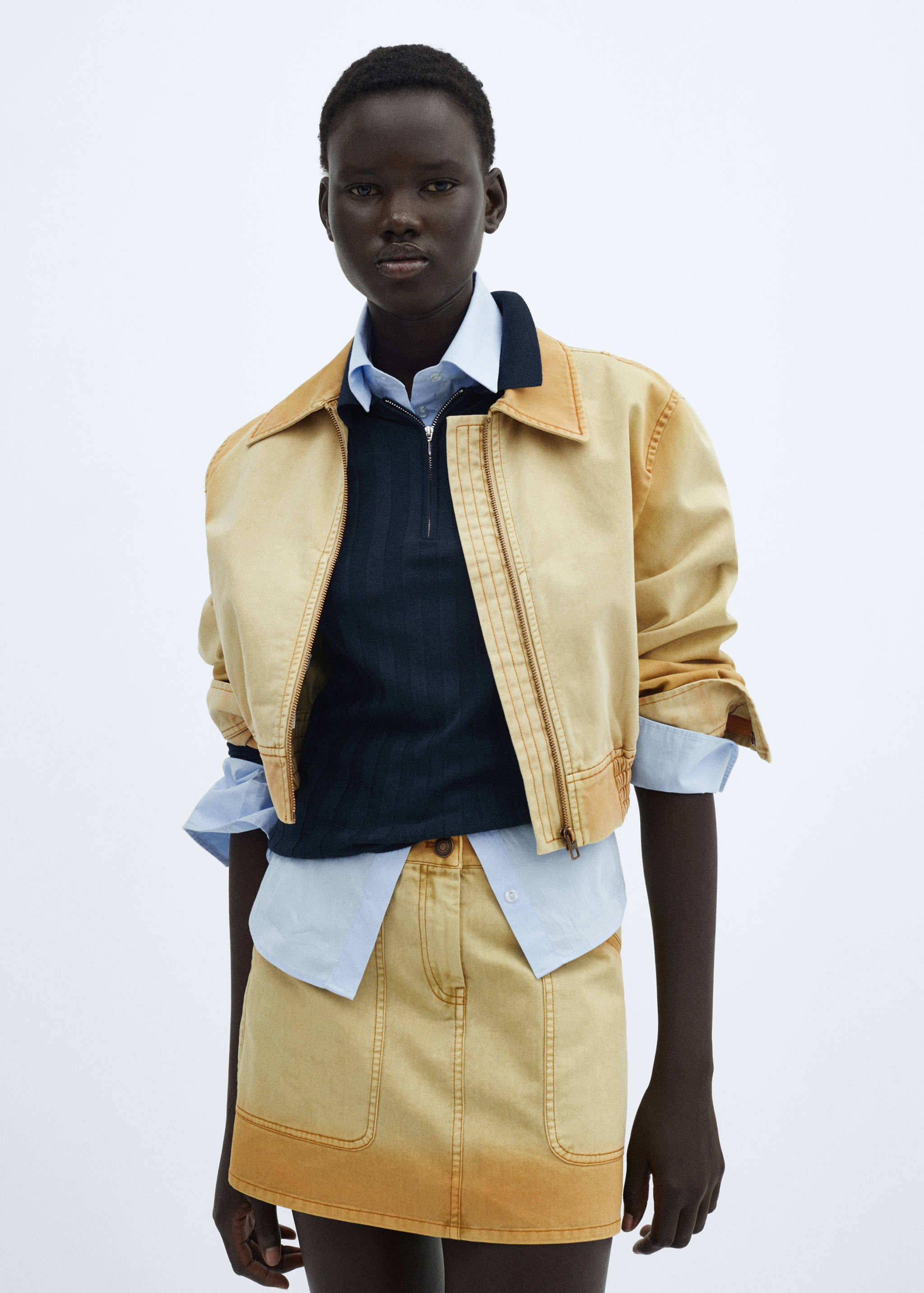 Veste bomber effet usé - Plan moyen