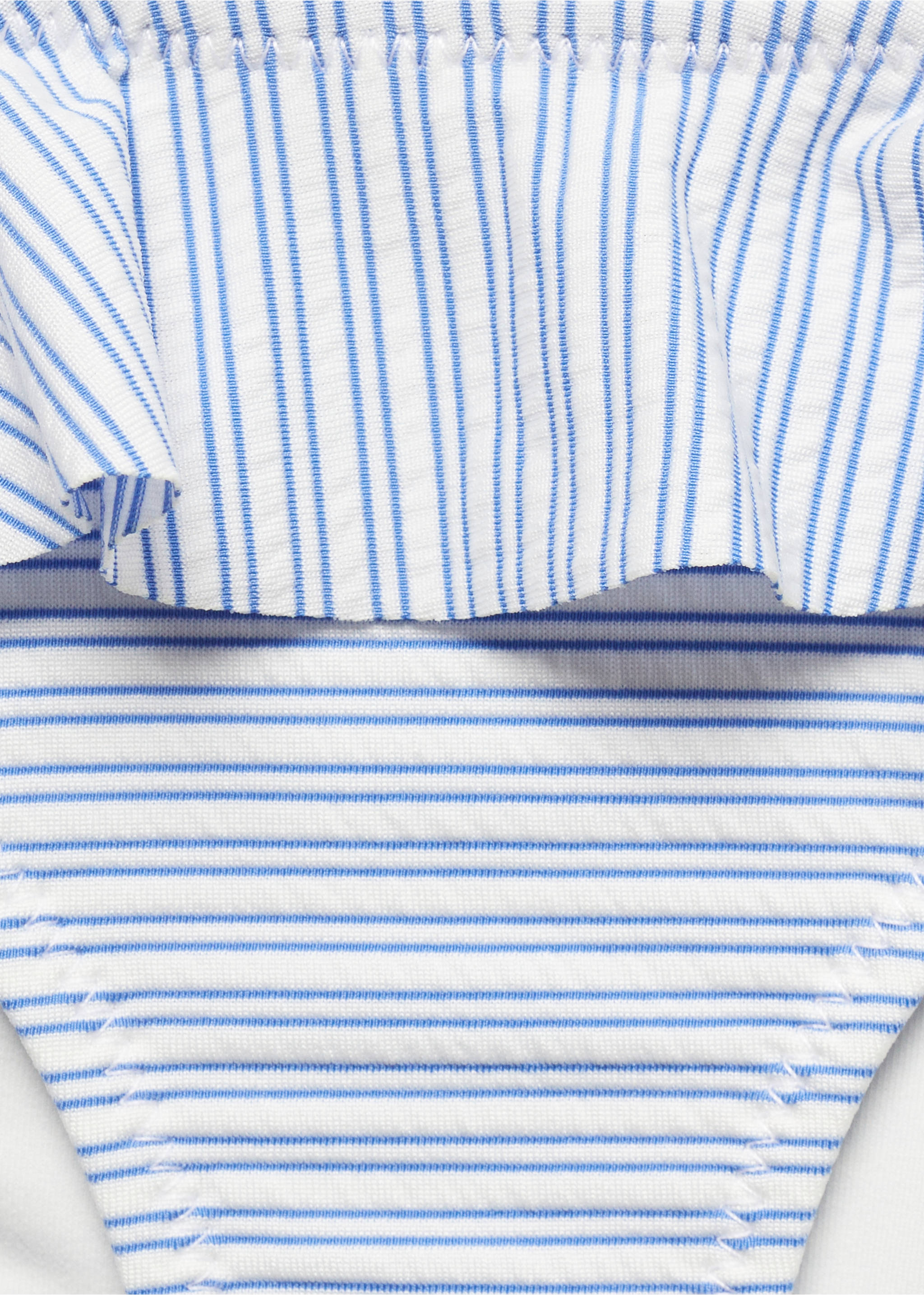 Striped bikini bottom - Details of the article 8, Blue. Ref: 67096325-00.