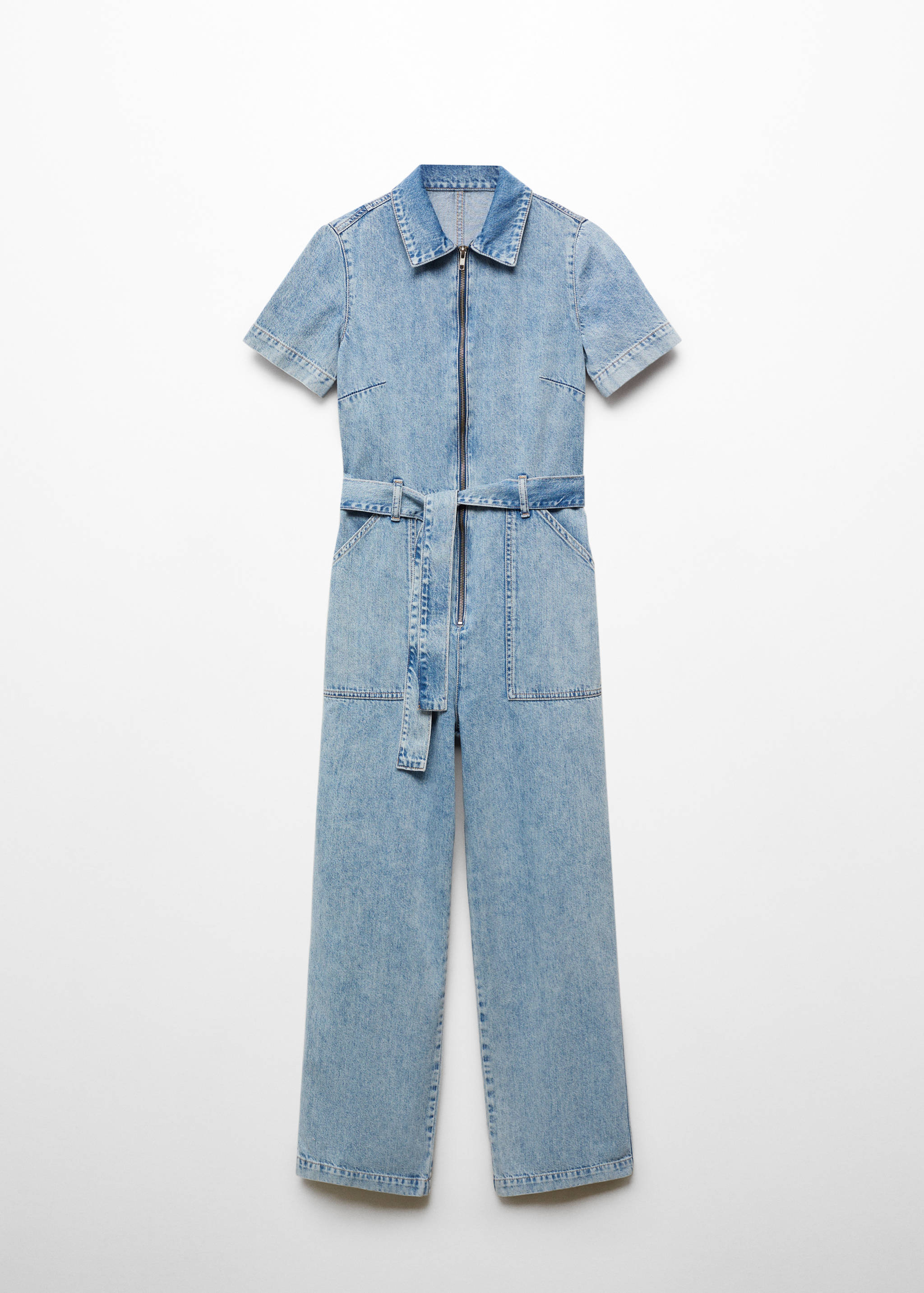 Denim jumpsuit met korte mouwen - Artikel zonder model