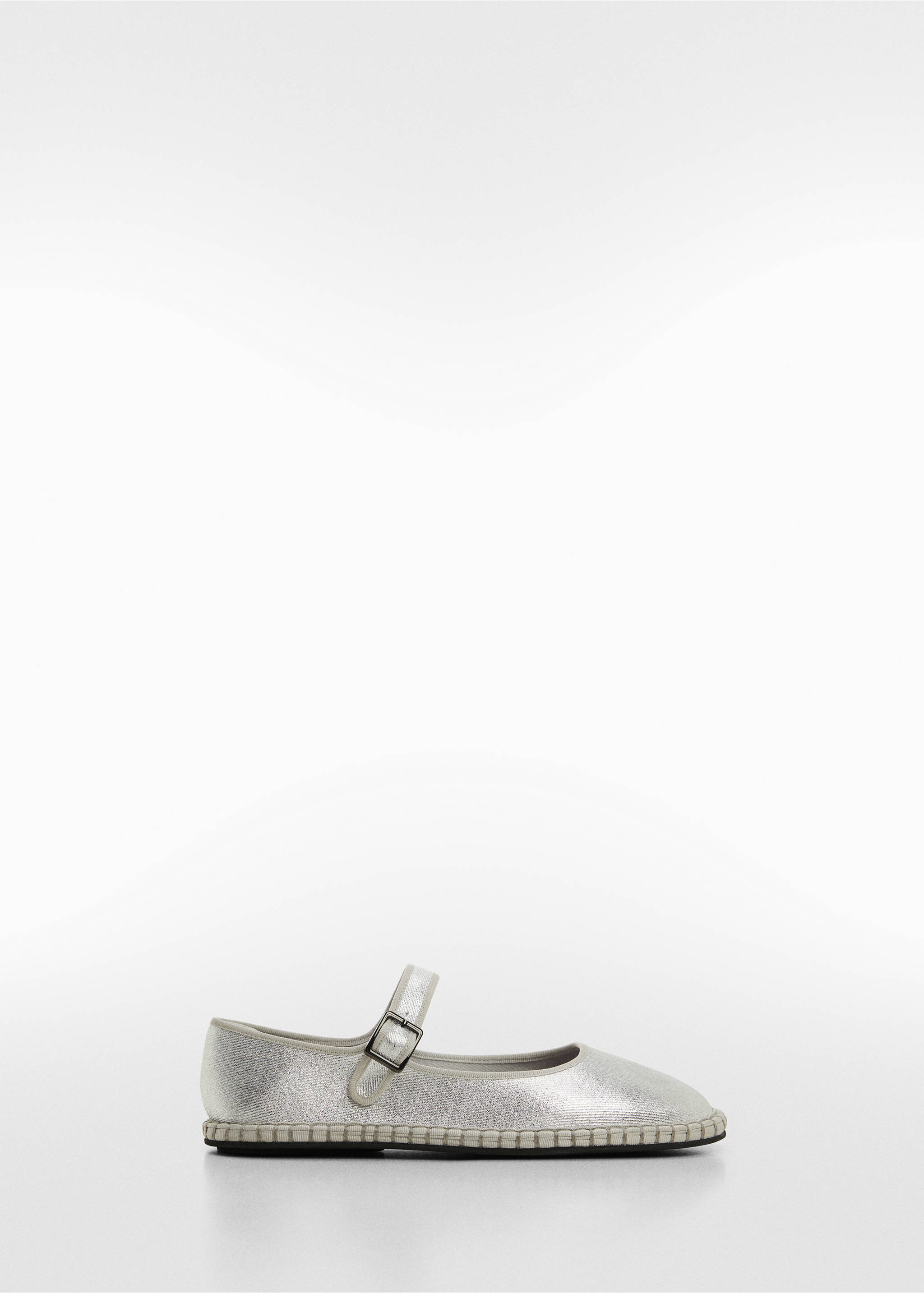 Metallic strip ballerinas - Article without model, Silver. Ref: 67096337-00.
