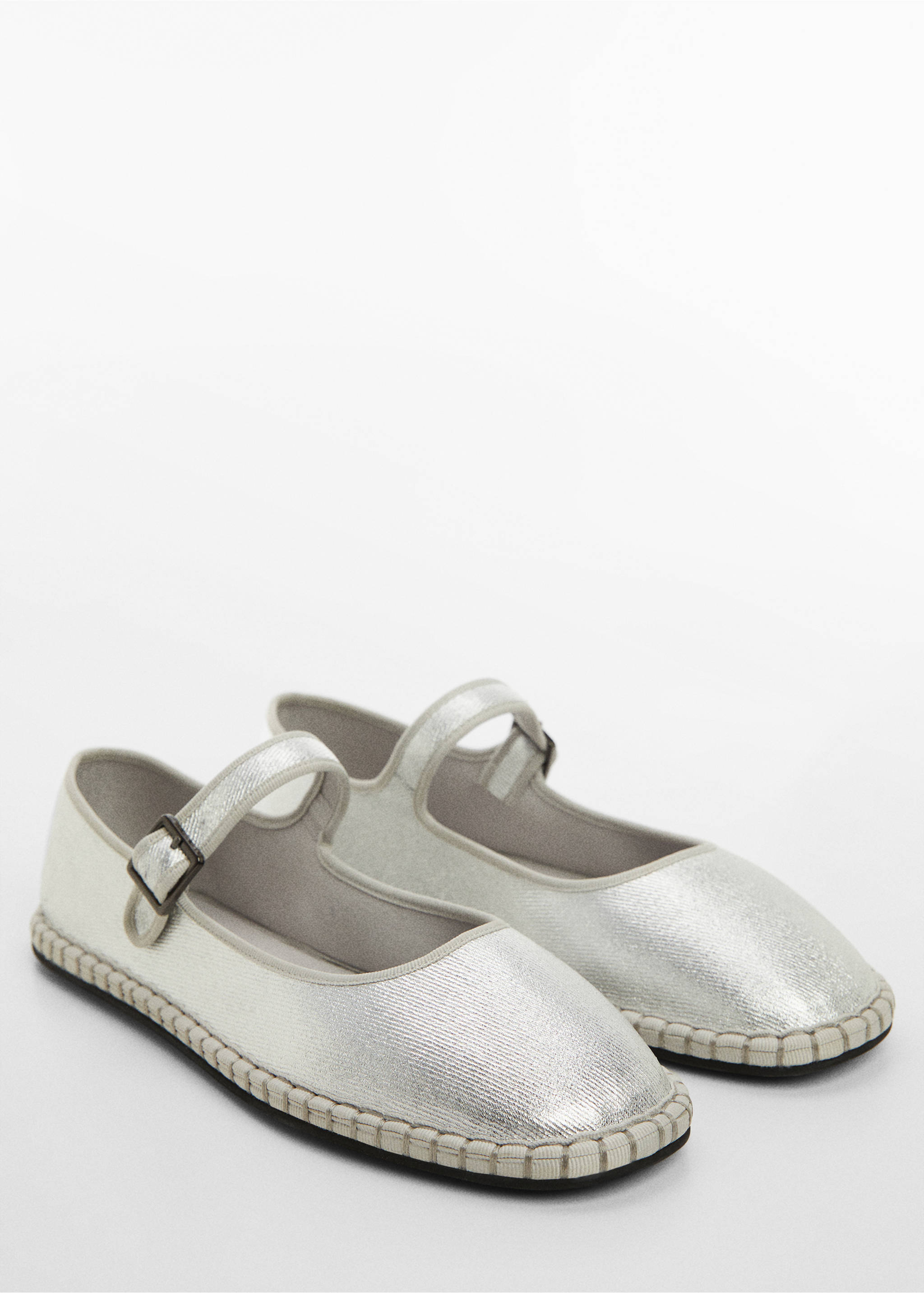 Metallic strip ballerinas - Medium plane, Silver. Ref: 67096337-00.