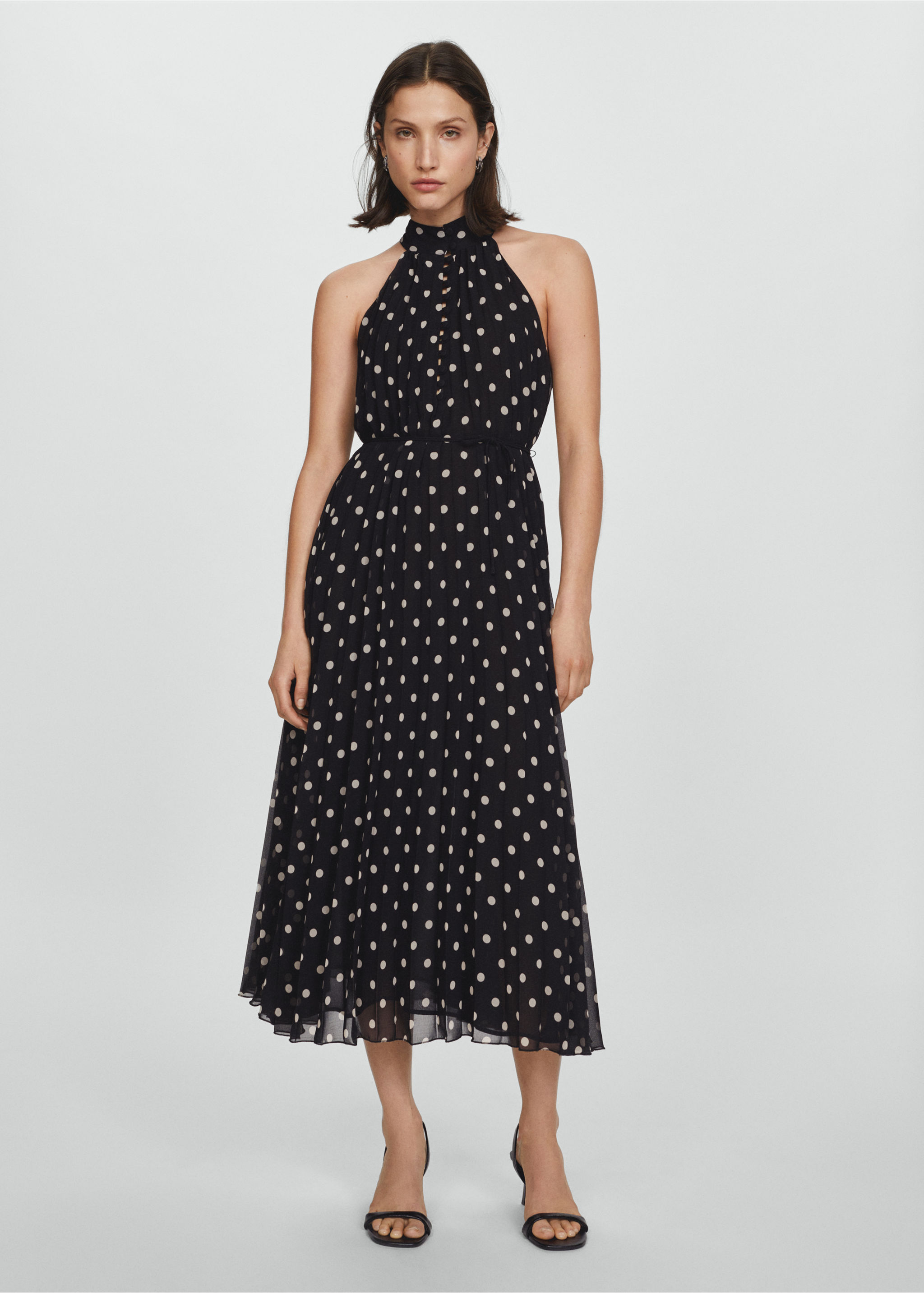 Polka-dot pleated dress - General plane